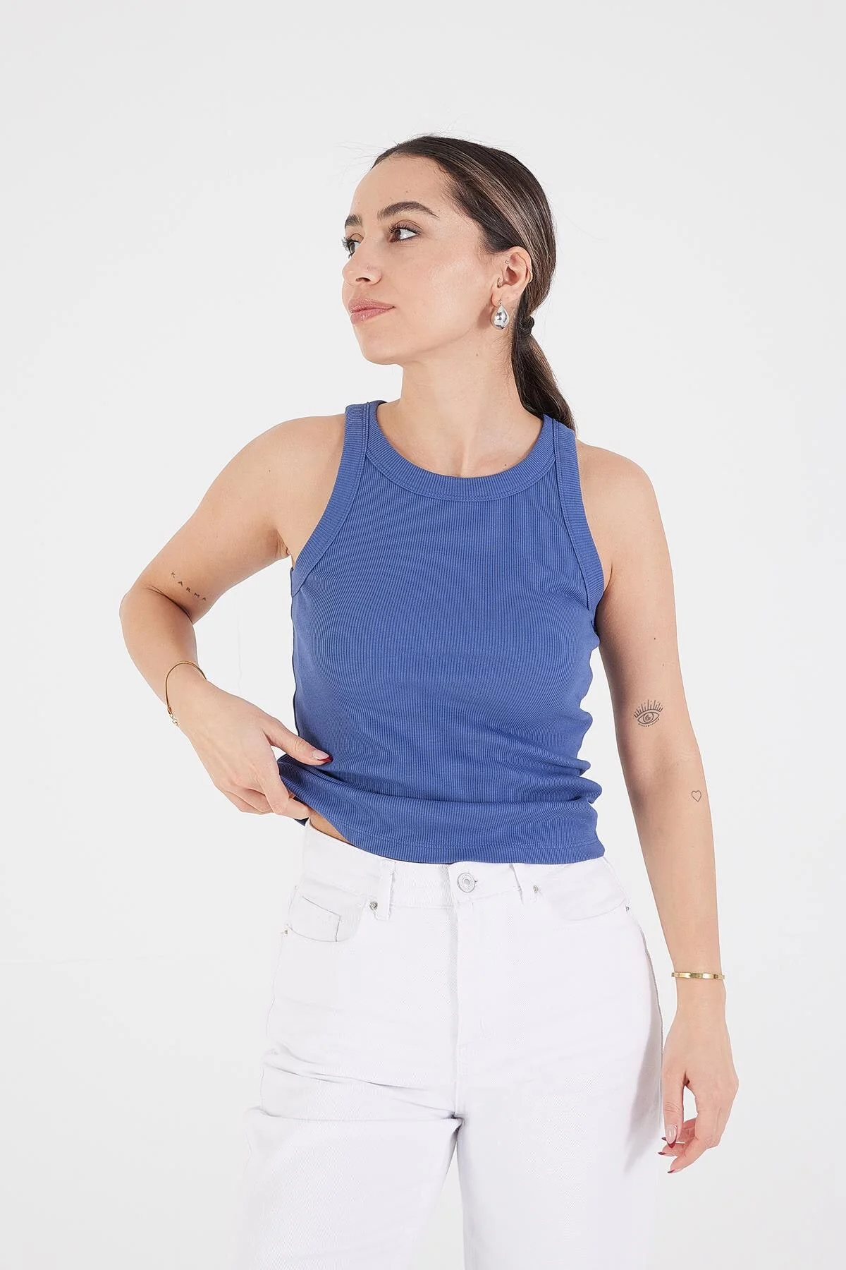 Halter Neck Top With Ribbed - Image 64