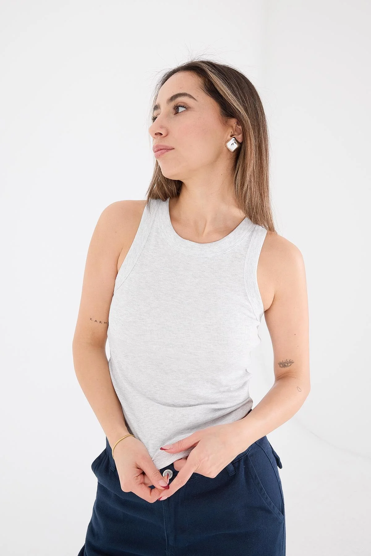 Halter Neck Top With Ribbed - Image 69