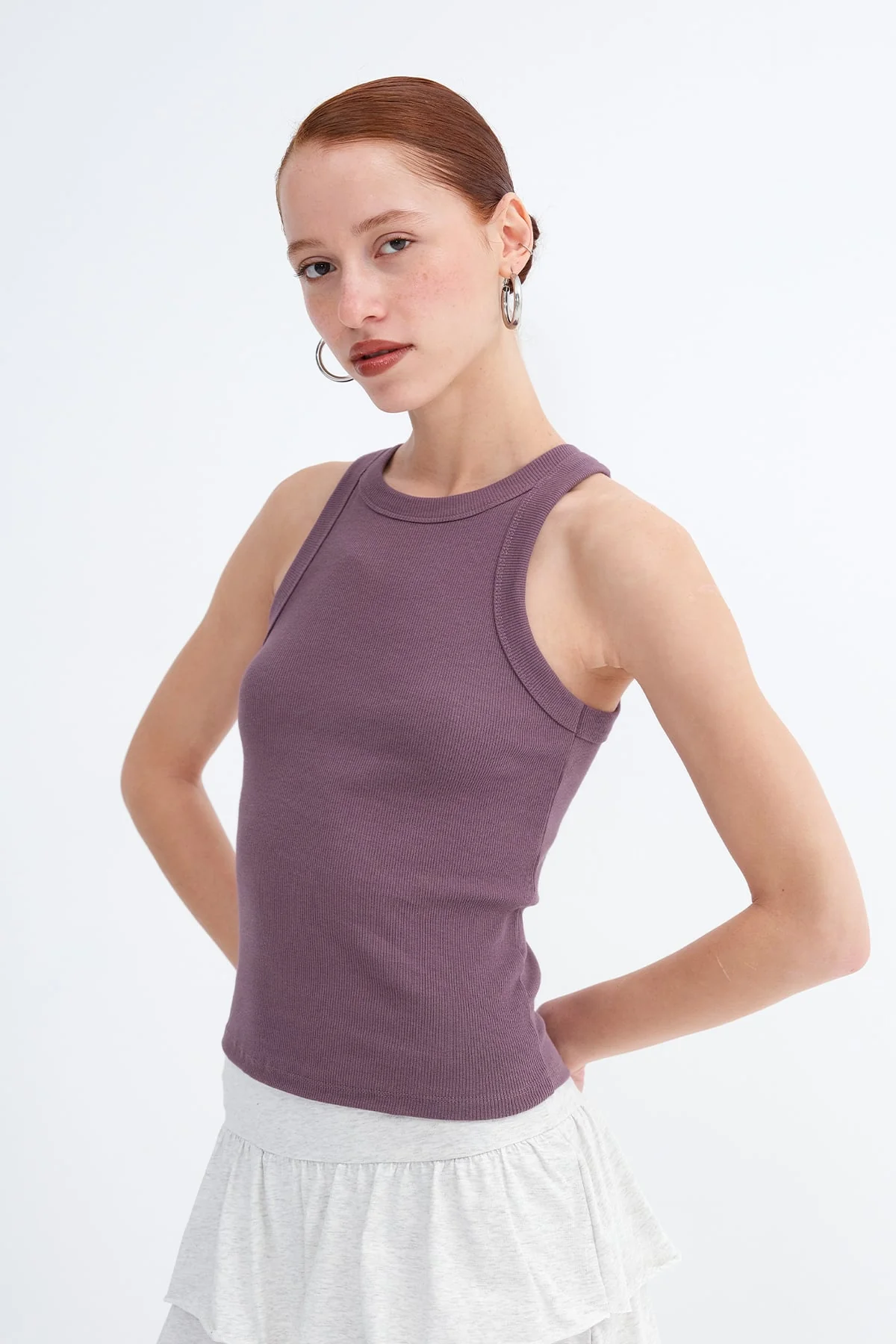 Halter Neck Top With Ribbed - Image 7