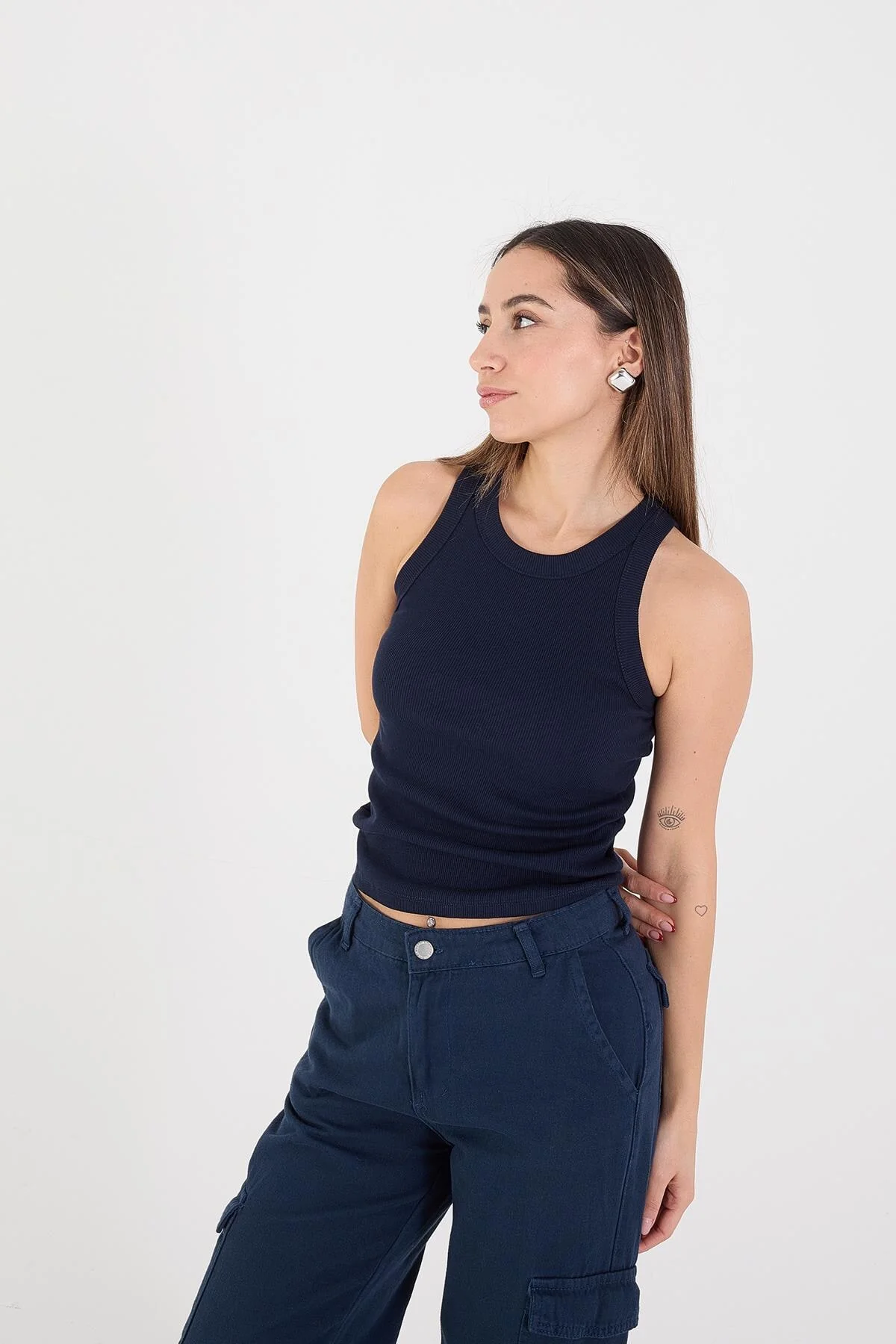 Halter Neck Top With Ribbed - Image 79