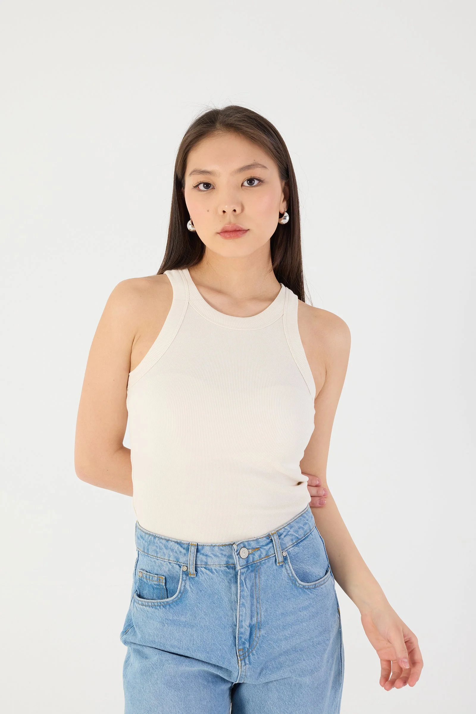 Halter Neck Top With Ribbed - Image 84