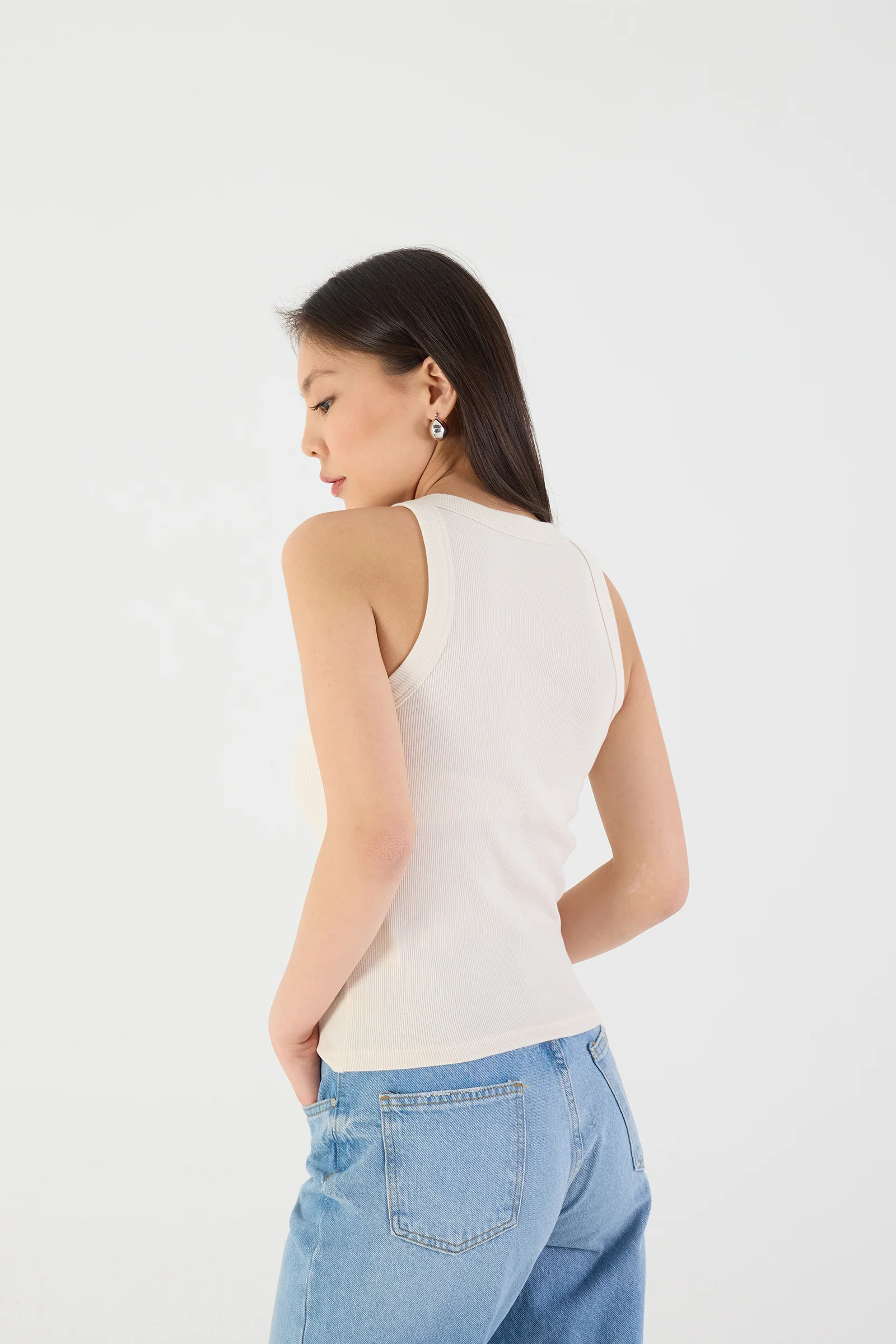 Halter Neck Top With Ribbed - Image 85