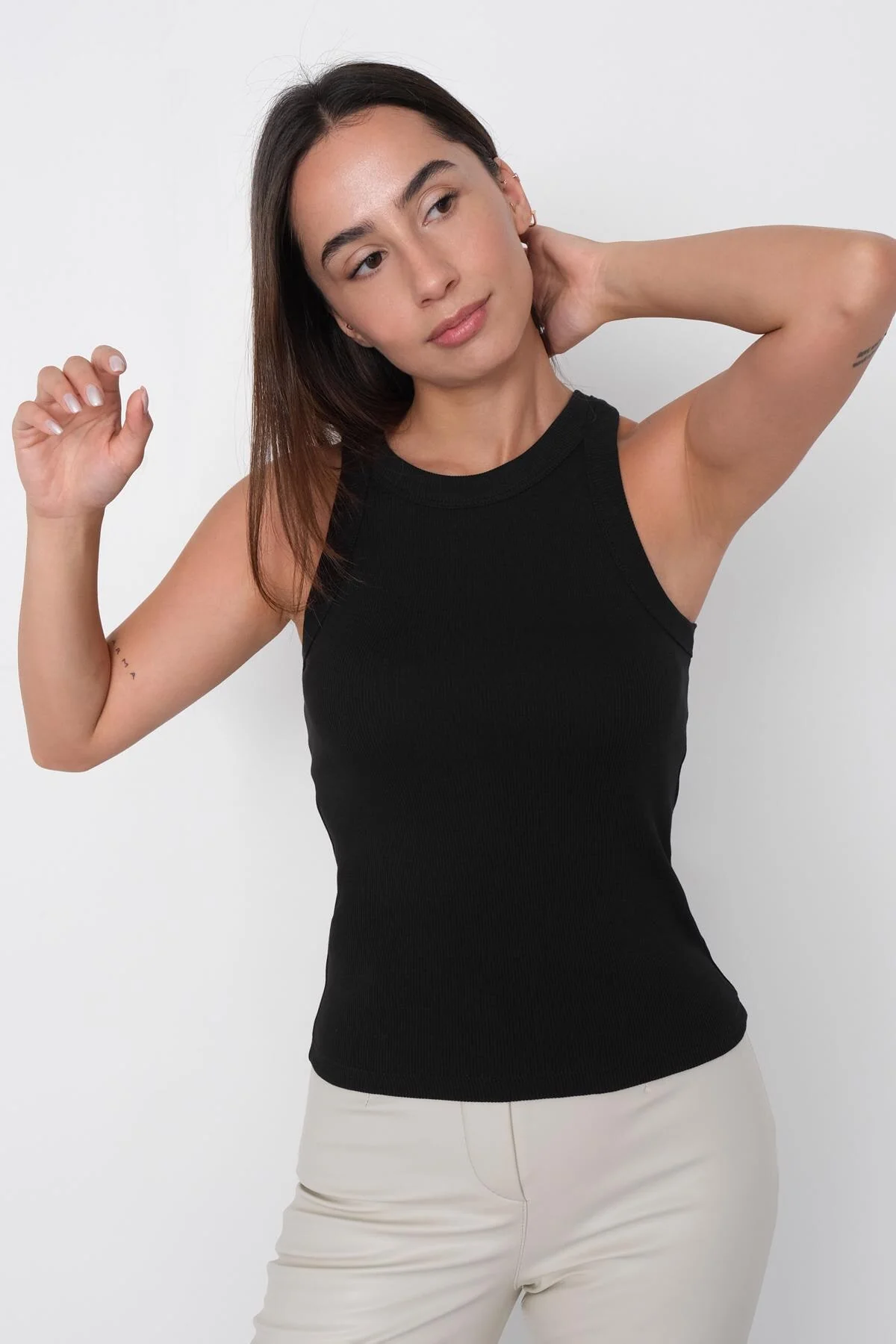 Halter Neck Top With Ribbed - Image 91