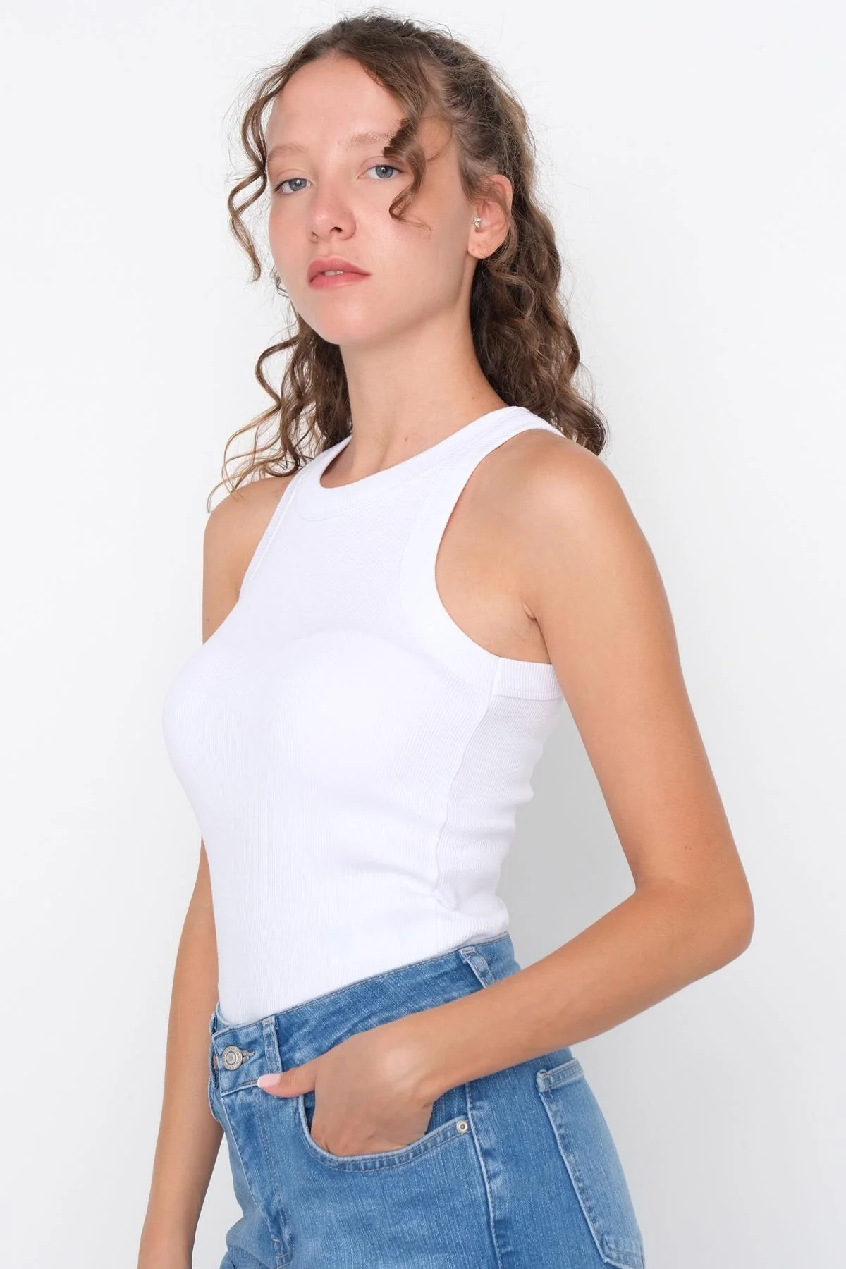 Halter Neck Top With Ribbed - Image 96