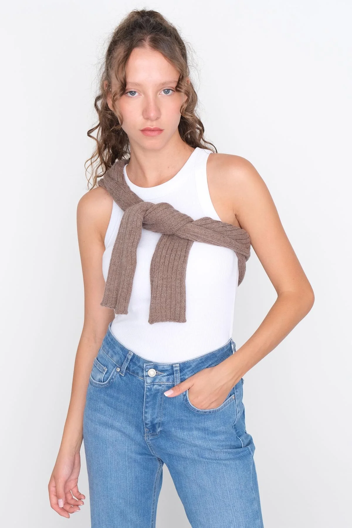 Halter Neck Top With Ribbed - Image 97