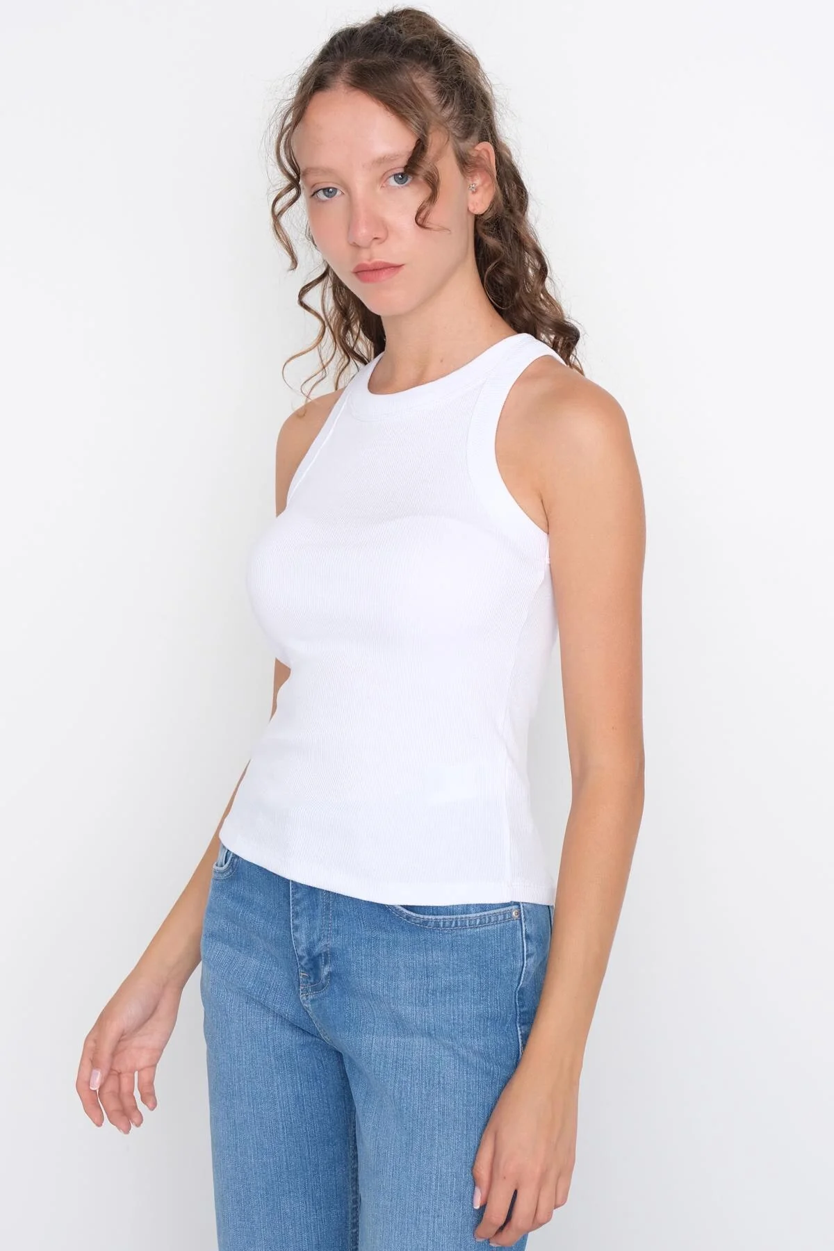 Halter Neck Top With Ribbed - Image 99