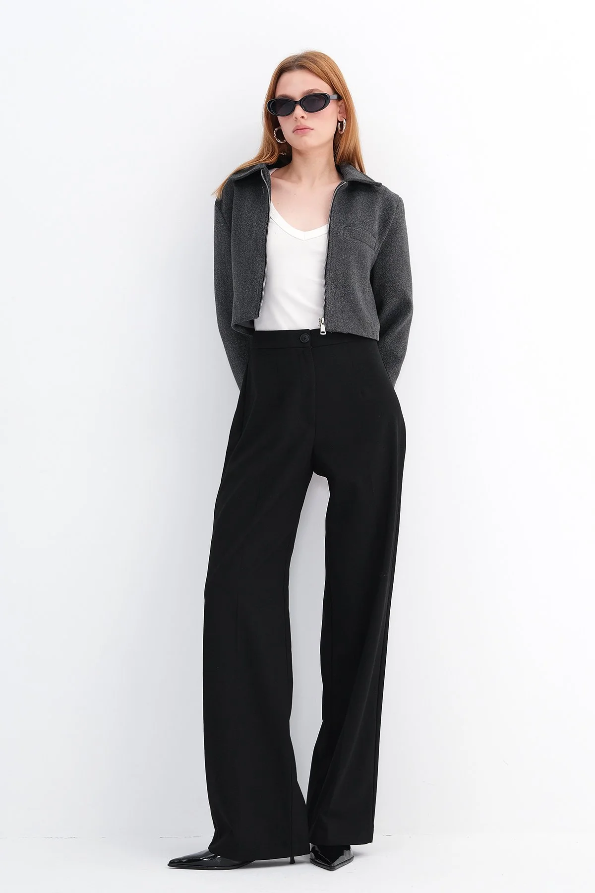 High-Waisted Wide Leg Trousers - Image 17