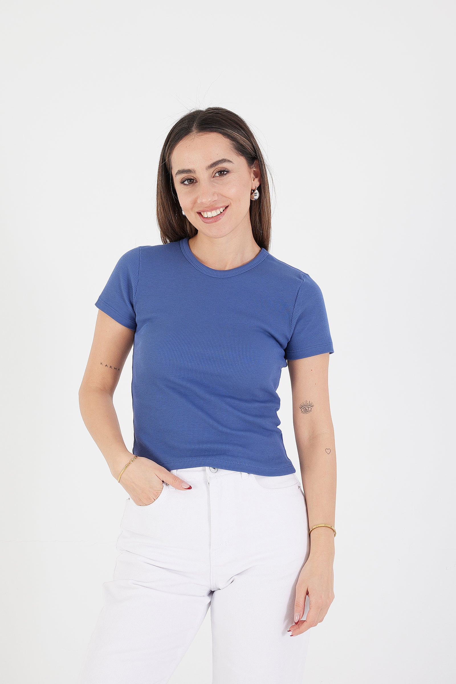 Round Neck Basic T-shirt - Image 66