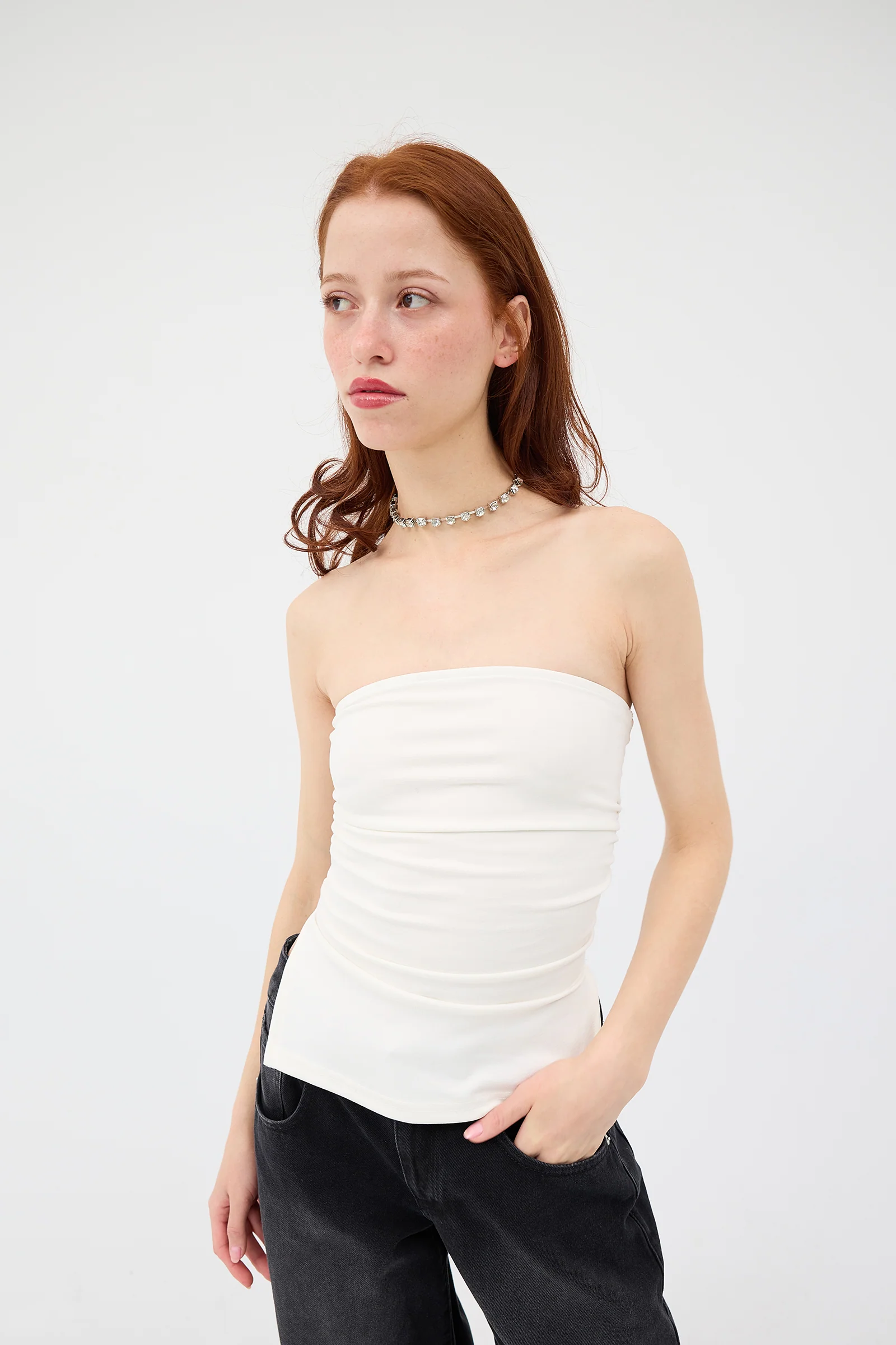 Strapless Gathered Bustier - Image 25