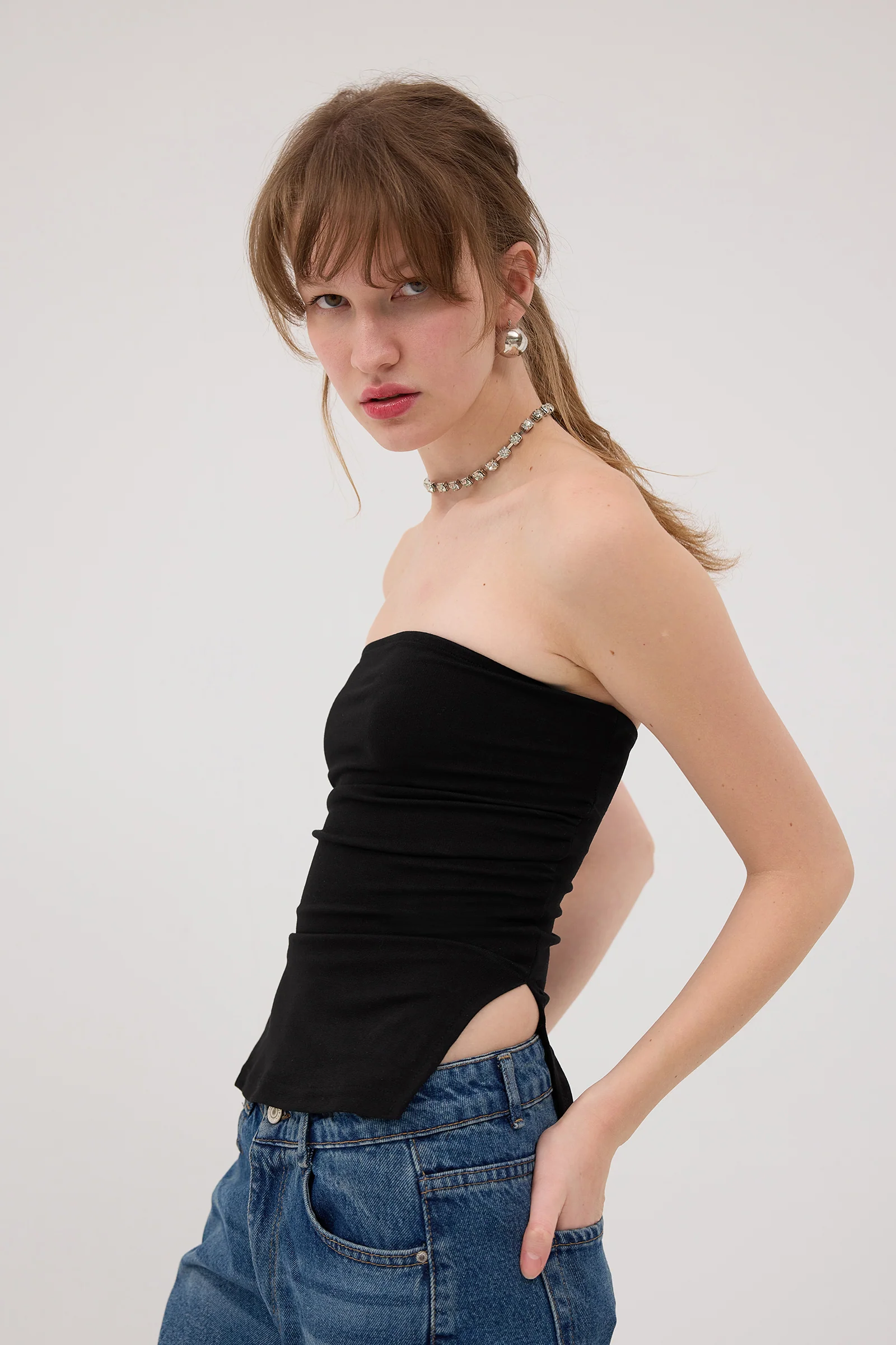 Strapless Gathered Bustier - Image 45