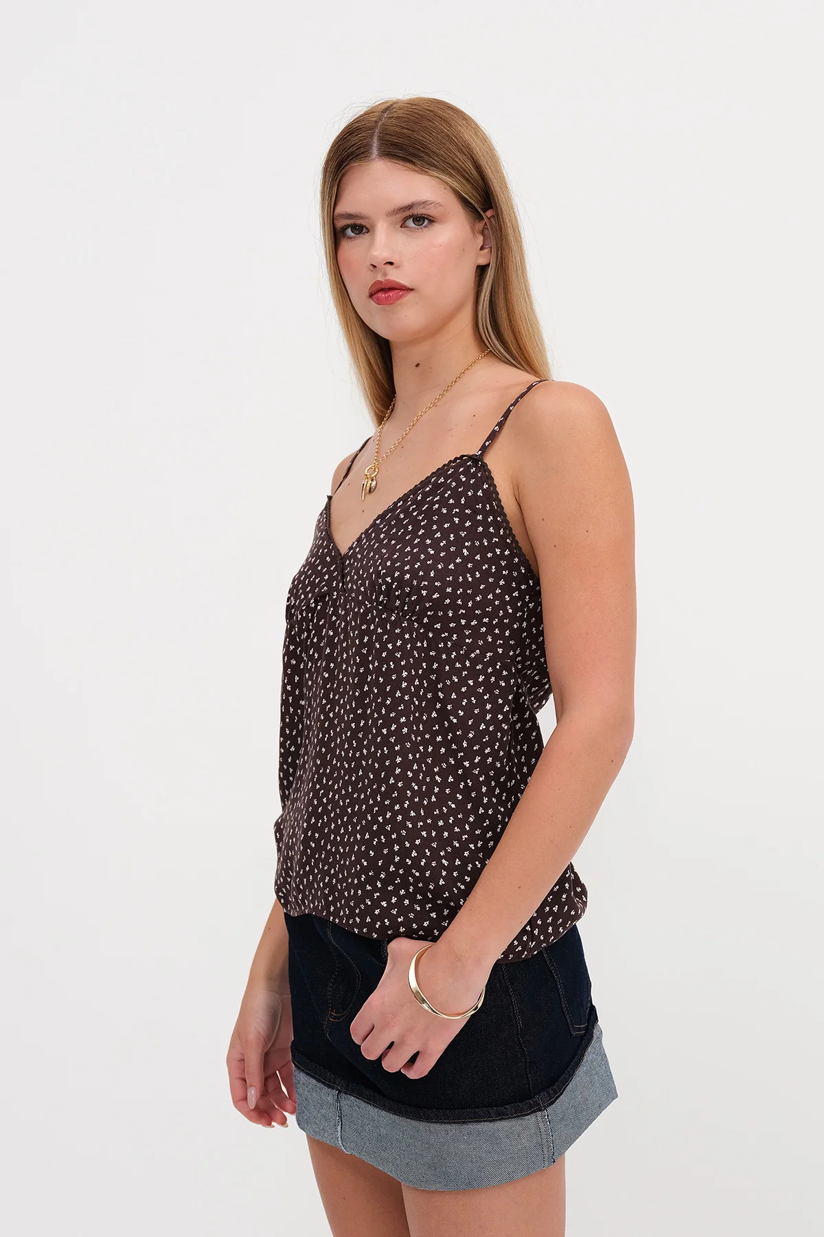 Strappy Patterned Blouse - Image 10