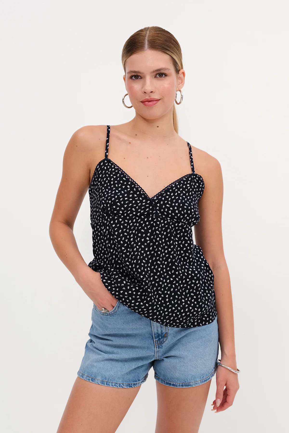 Strappy Patterned Blouse - Image 13