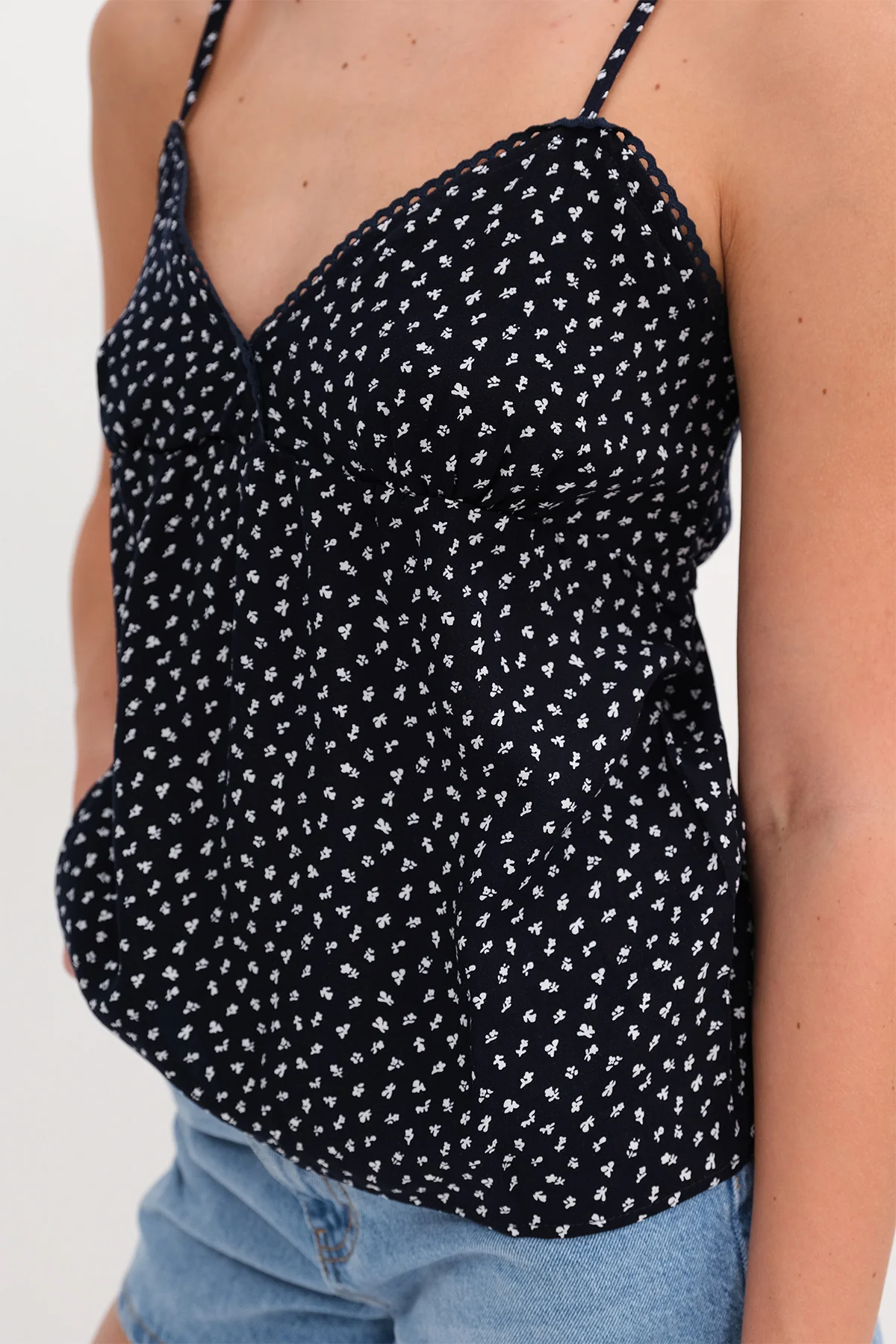 Strappy Patterned Blouse - Image 14