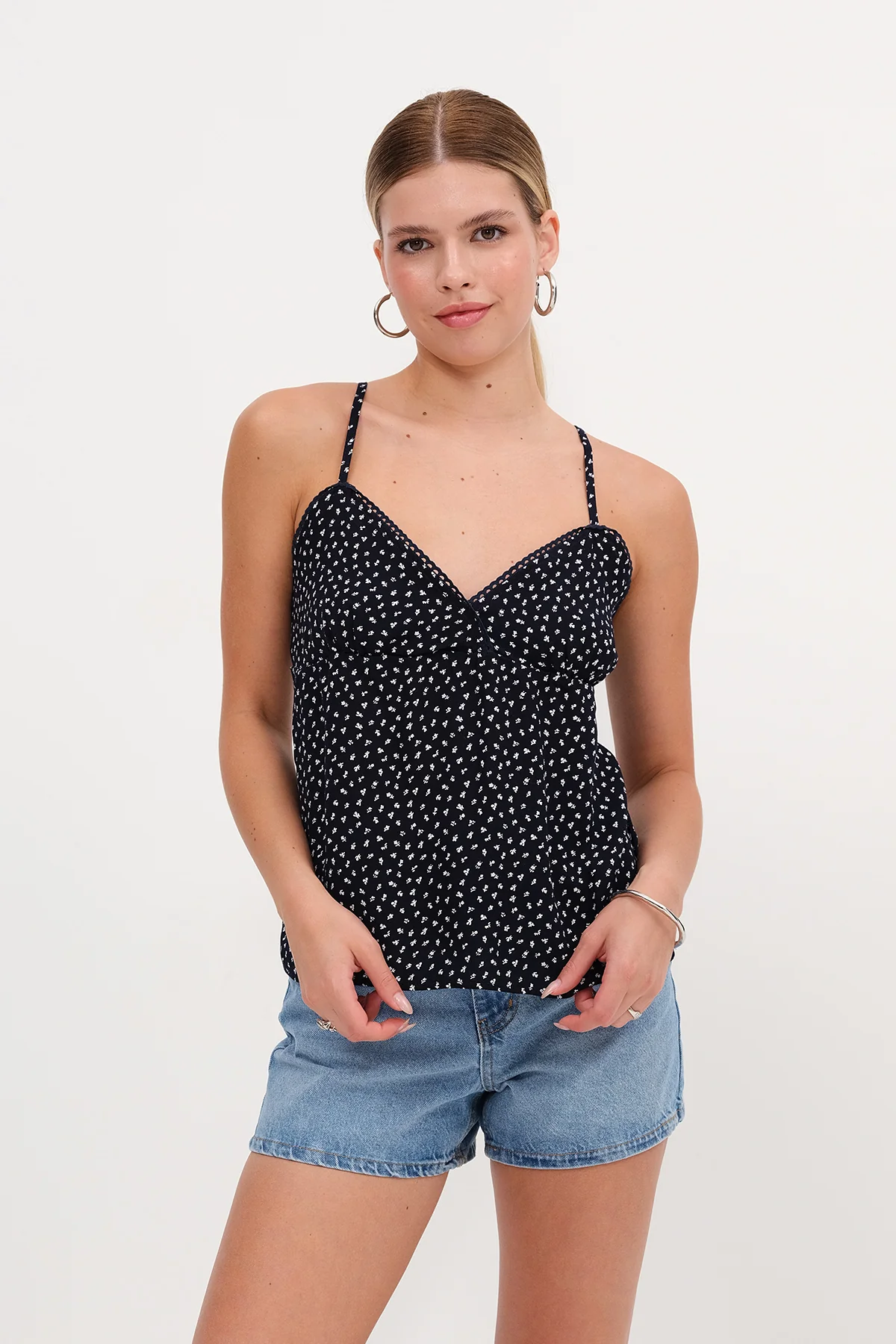 Strappy Patterned Blouse - Image 15