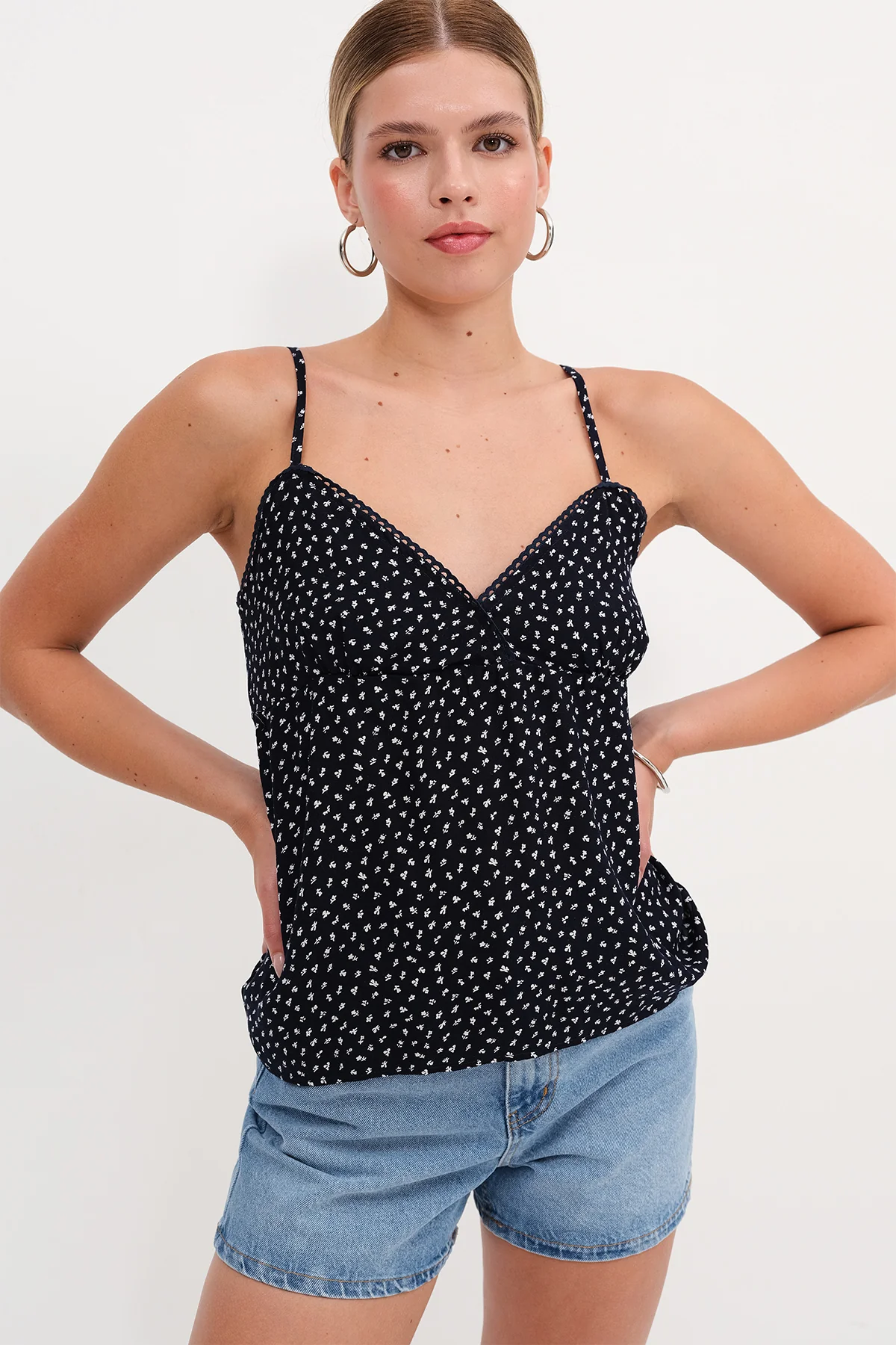 Strappy Patterned Blouse - Image 16