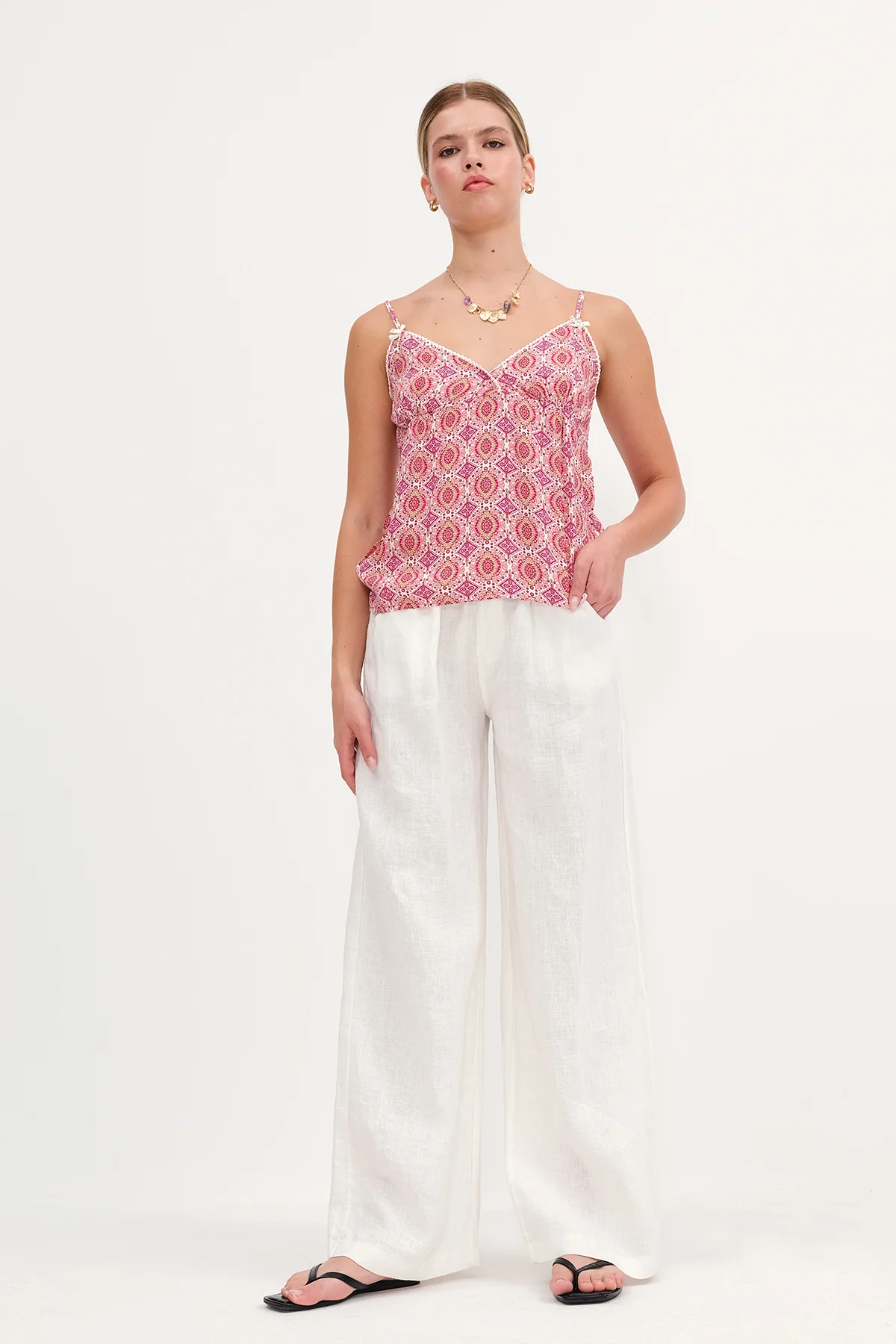 Strappy Patterned Blouse - Image 6