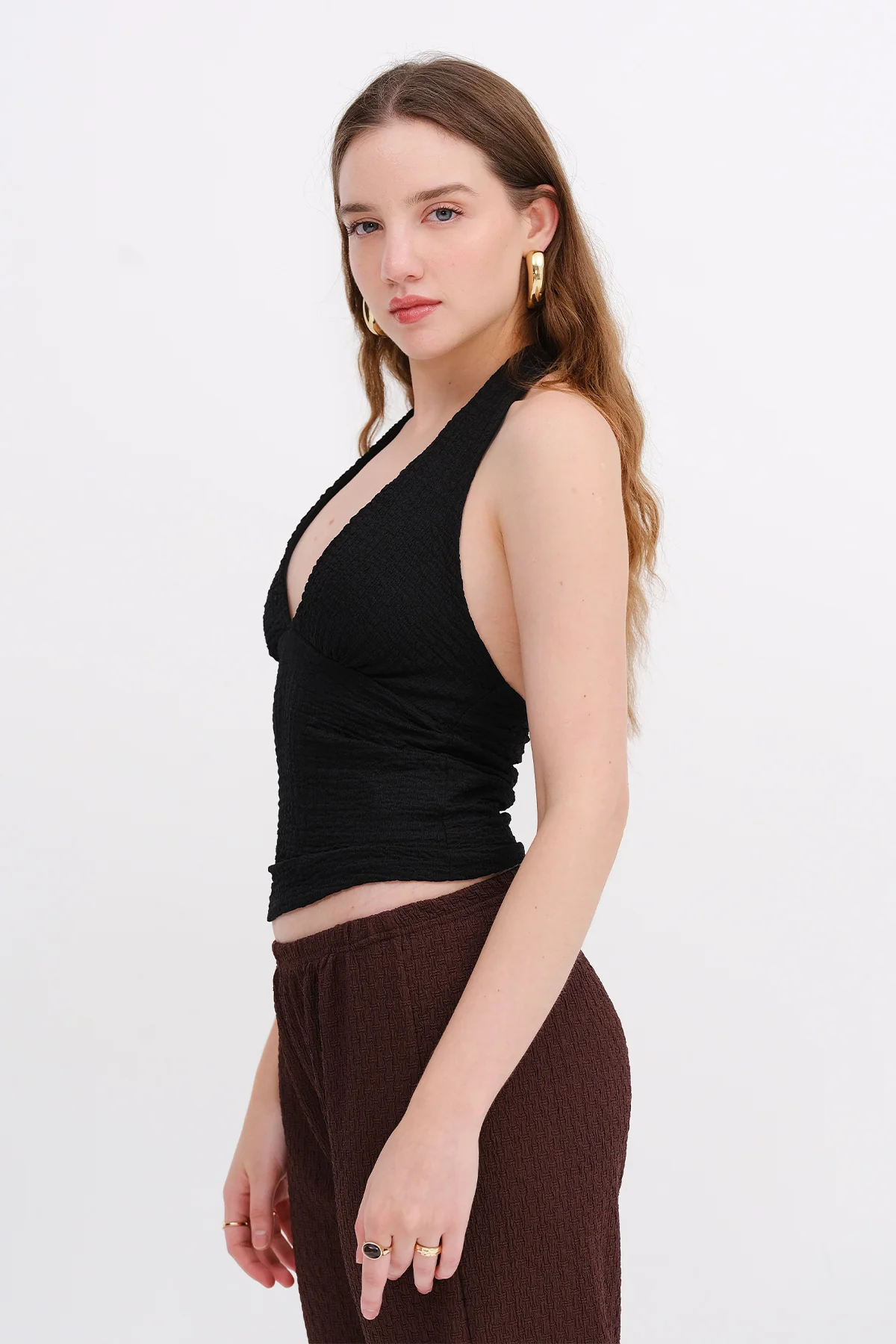 Textured Backless Blouse - Image 16
