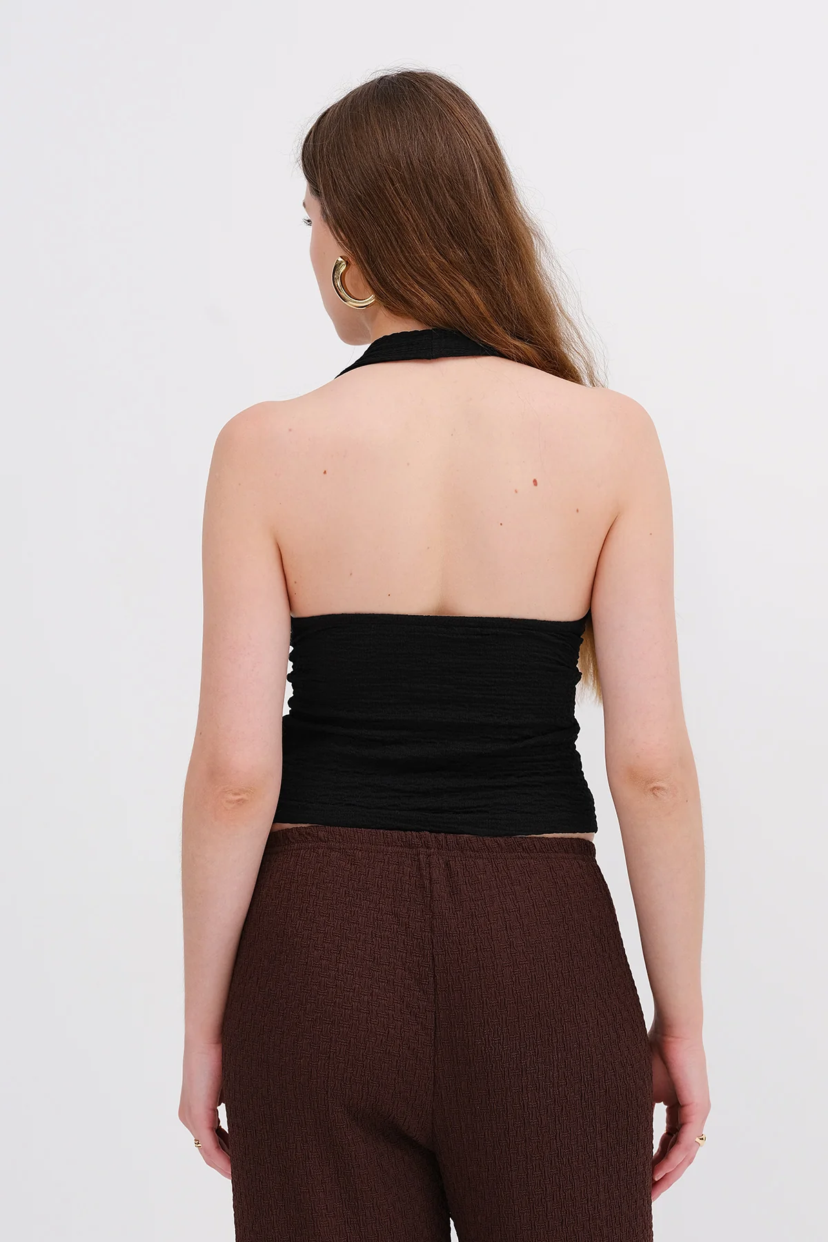 Textured Backless Blouse - Image 17