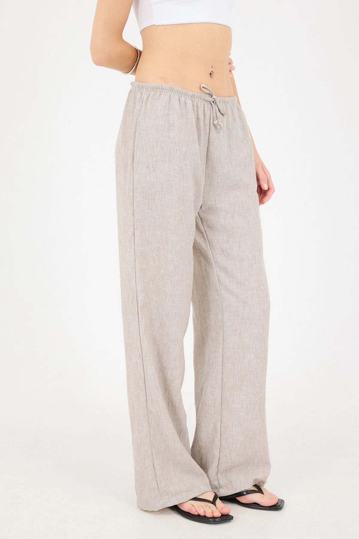 Tied Wide Leg Trousers - Image 11