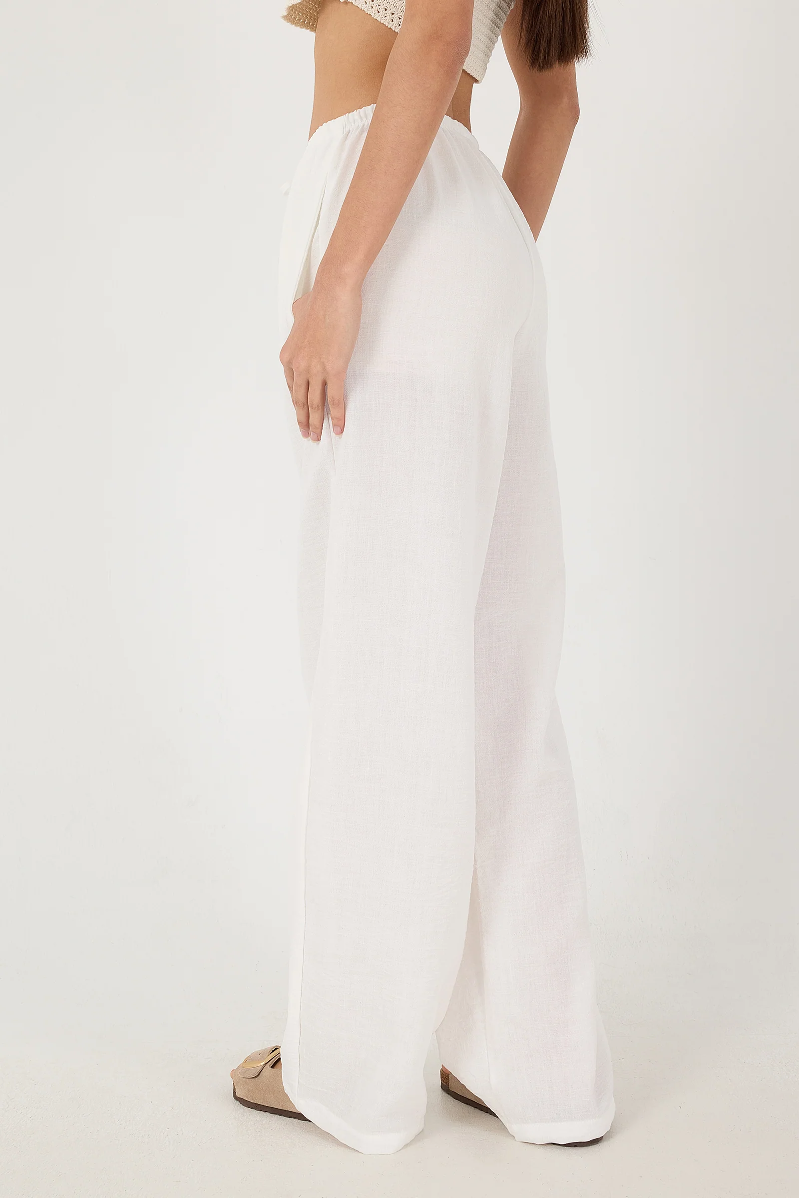 Tied Wide Leg Trousers - Image 16
