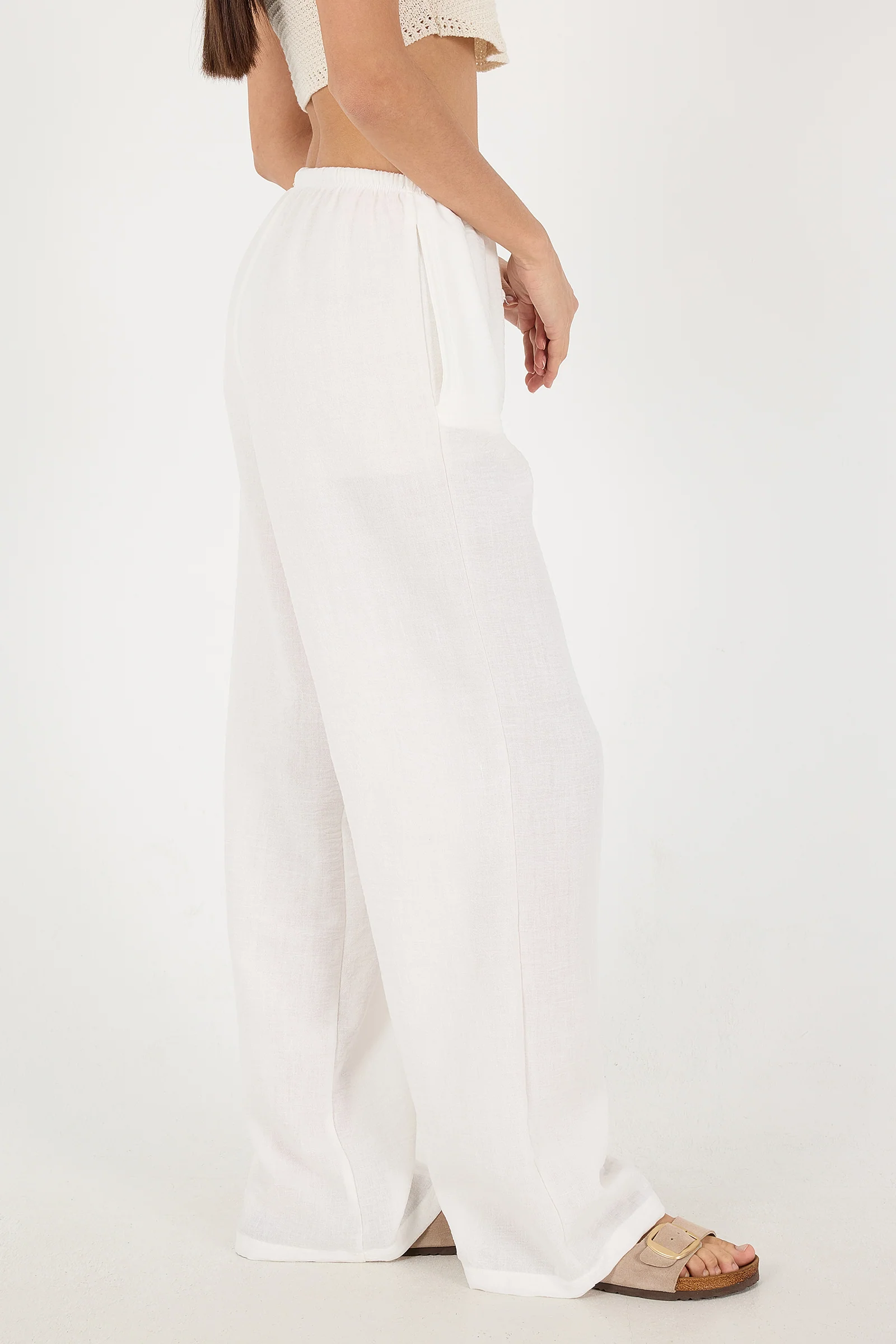 Tied Wide Leg Trousers - Image 17