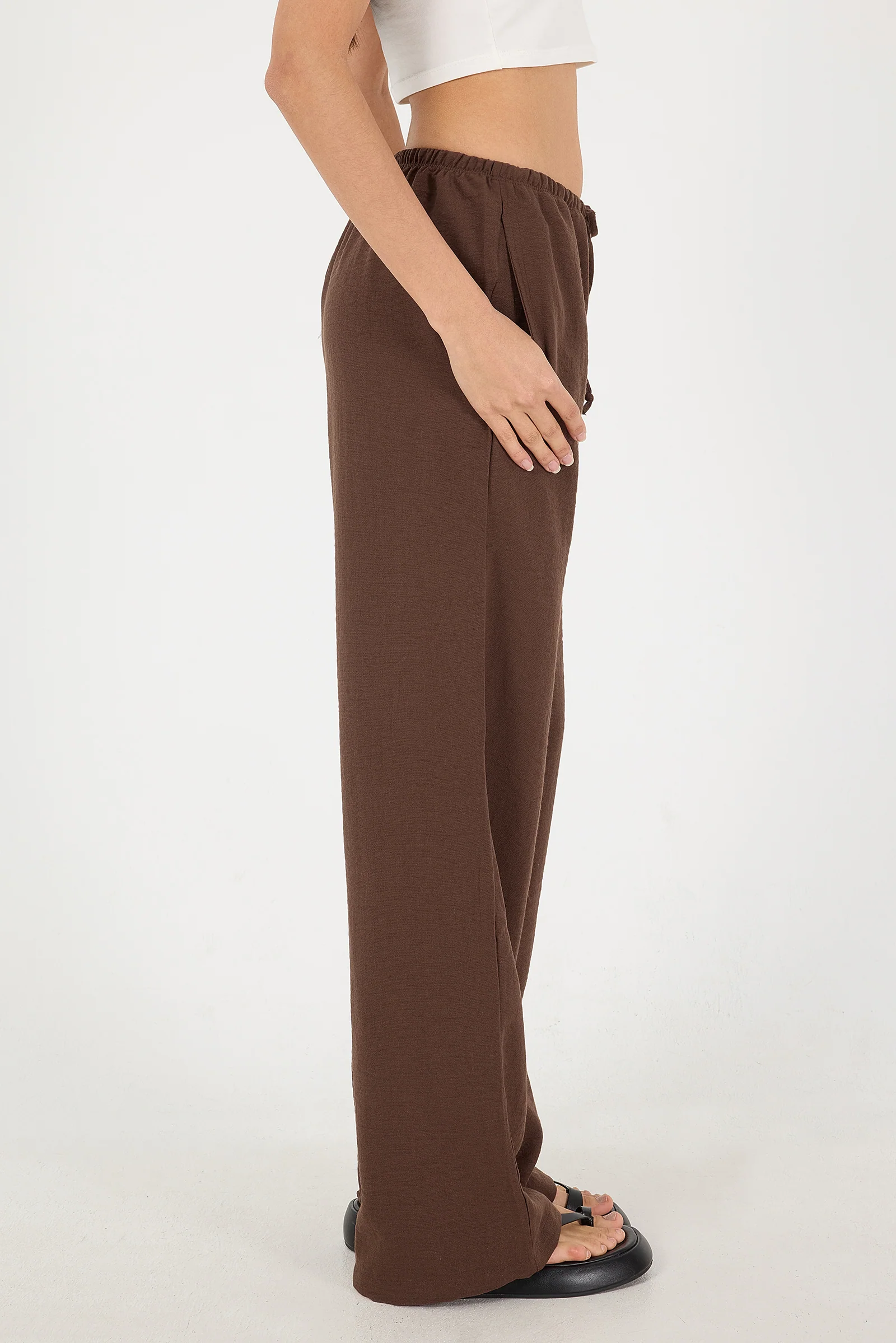 Tied Wide Leg Trousers - Image 27