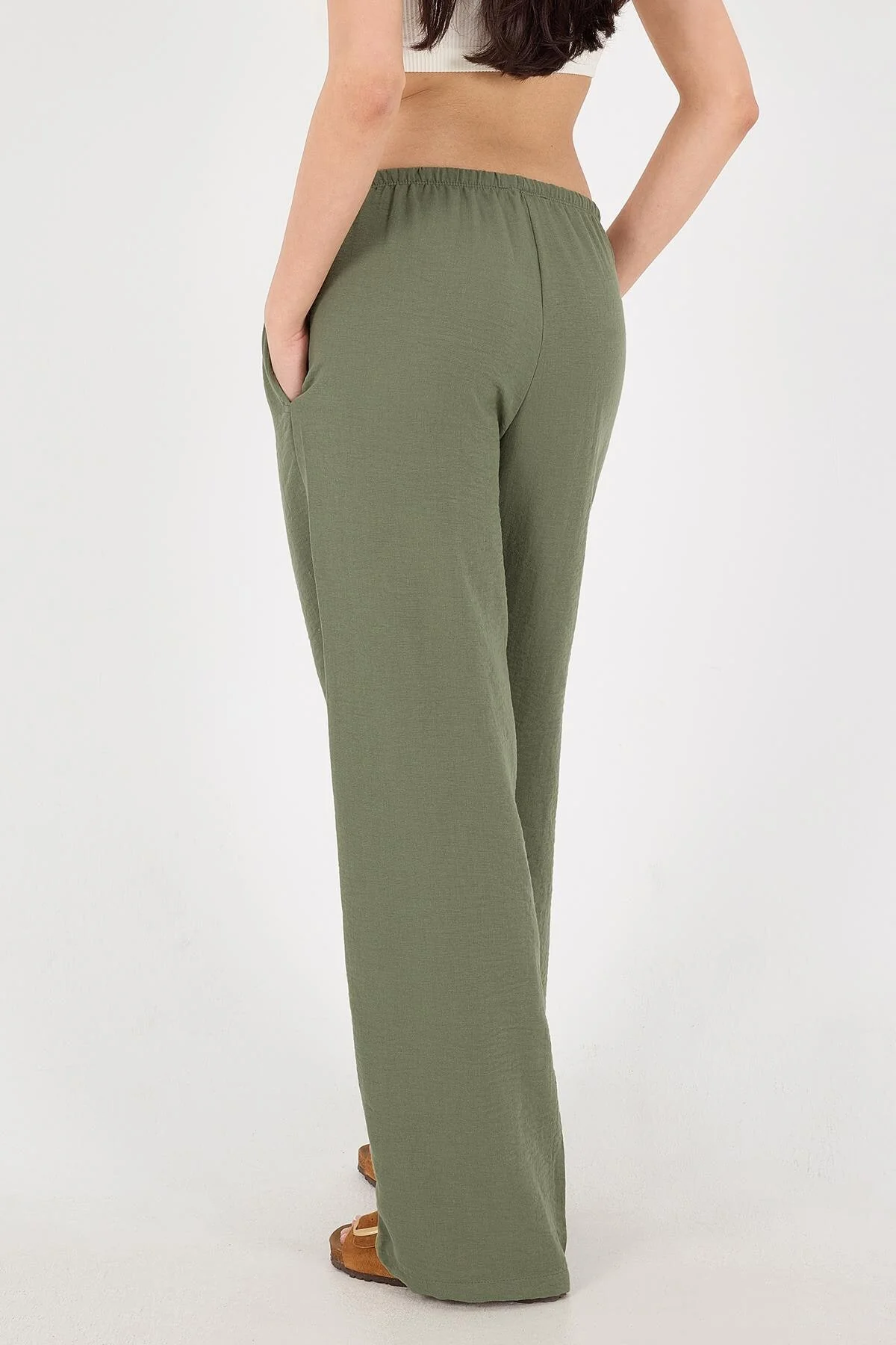 Tied Wide Leg Trousers - Image 34
