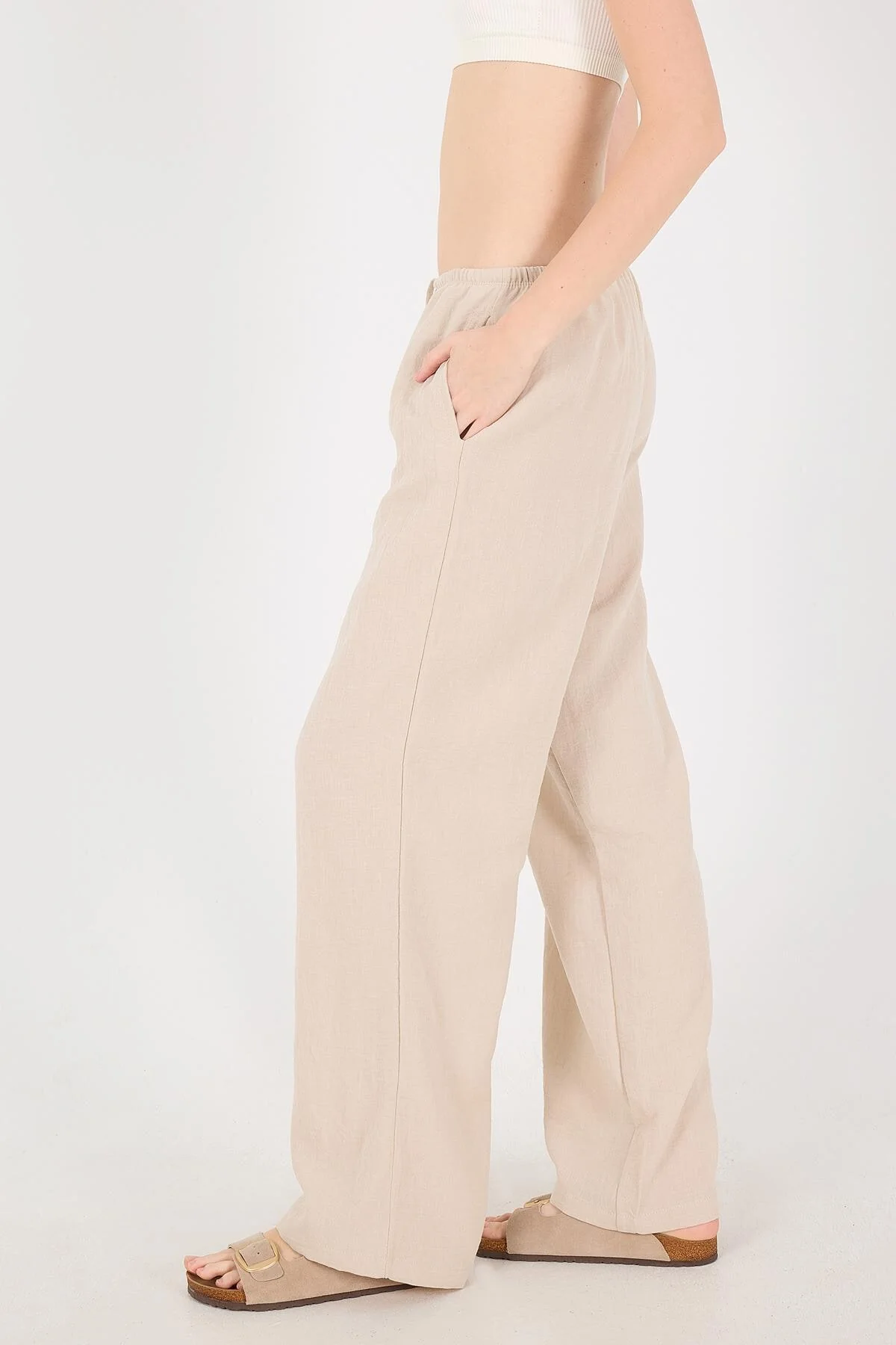 Tied Wide Leg Trousers - Image 38