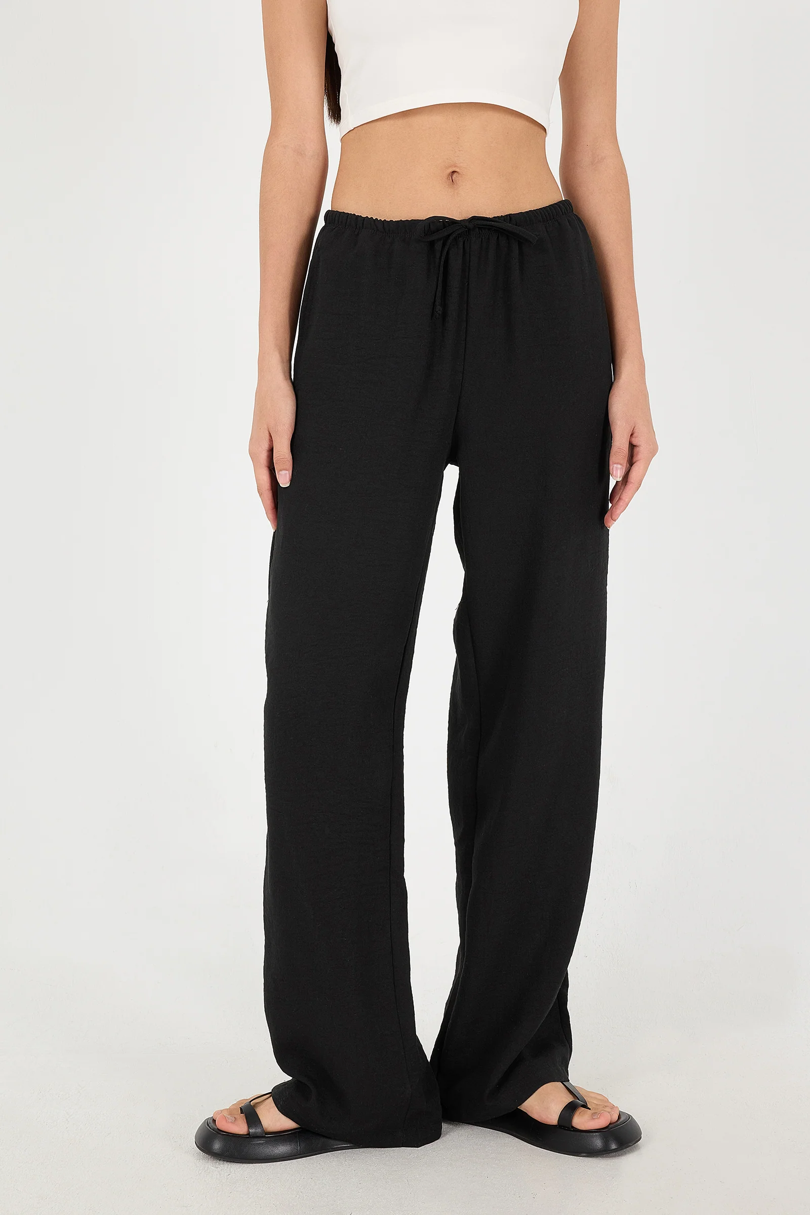 Tied Wide Leg Trousers - Image 41