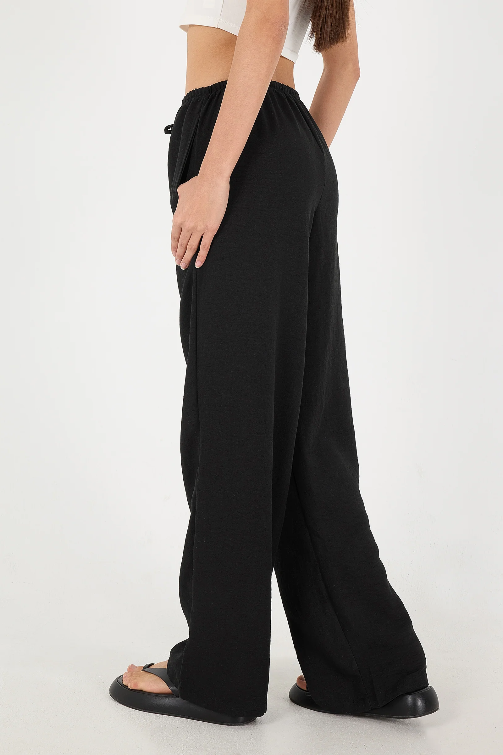 Tied Wide Leg Trousers - Image 44