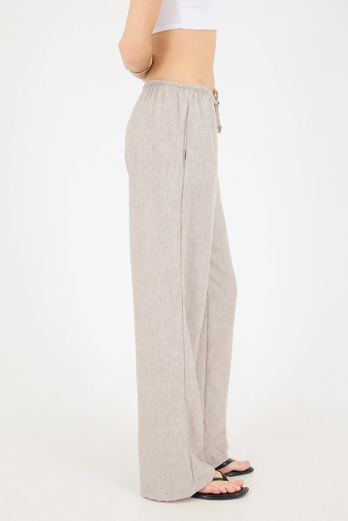Tied Wide Leg Trousers - Image 9