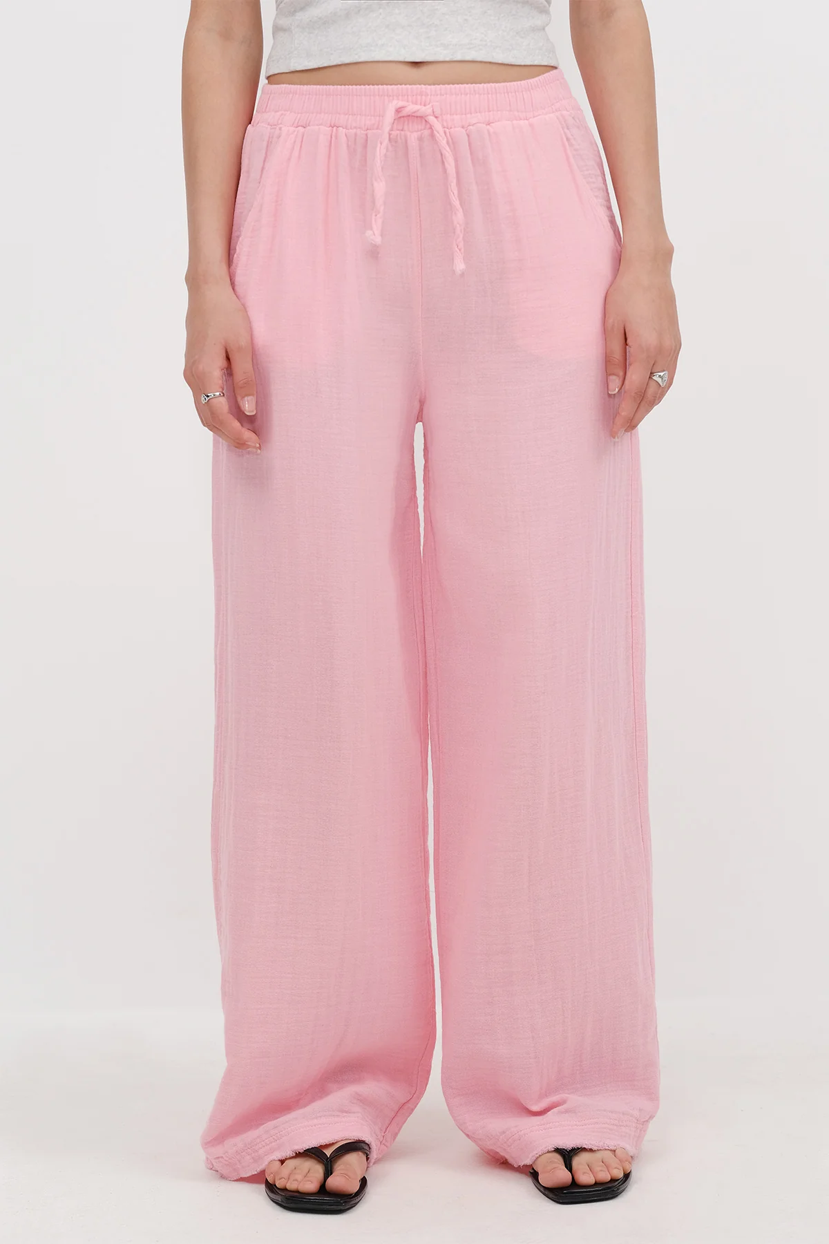 Wide-Leg Trousers With Elastic Waist - Image 13