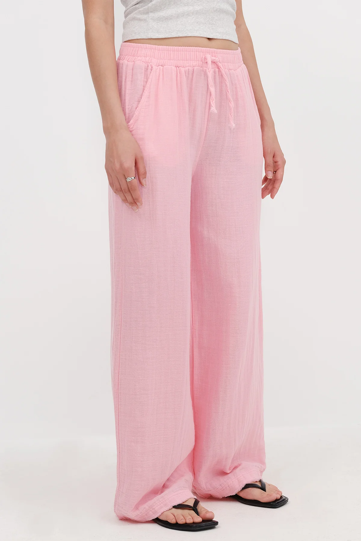 Wide-Leg Trousers With Elastic Waist - Image 14