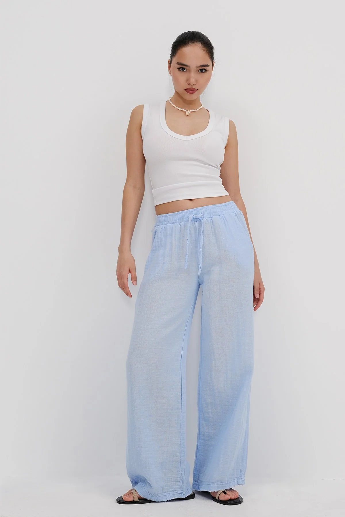 Wide-Leg Trousers With Elastic Waist - Image 18
