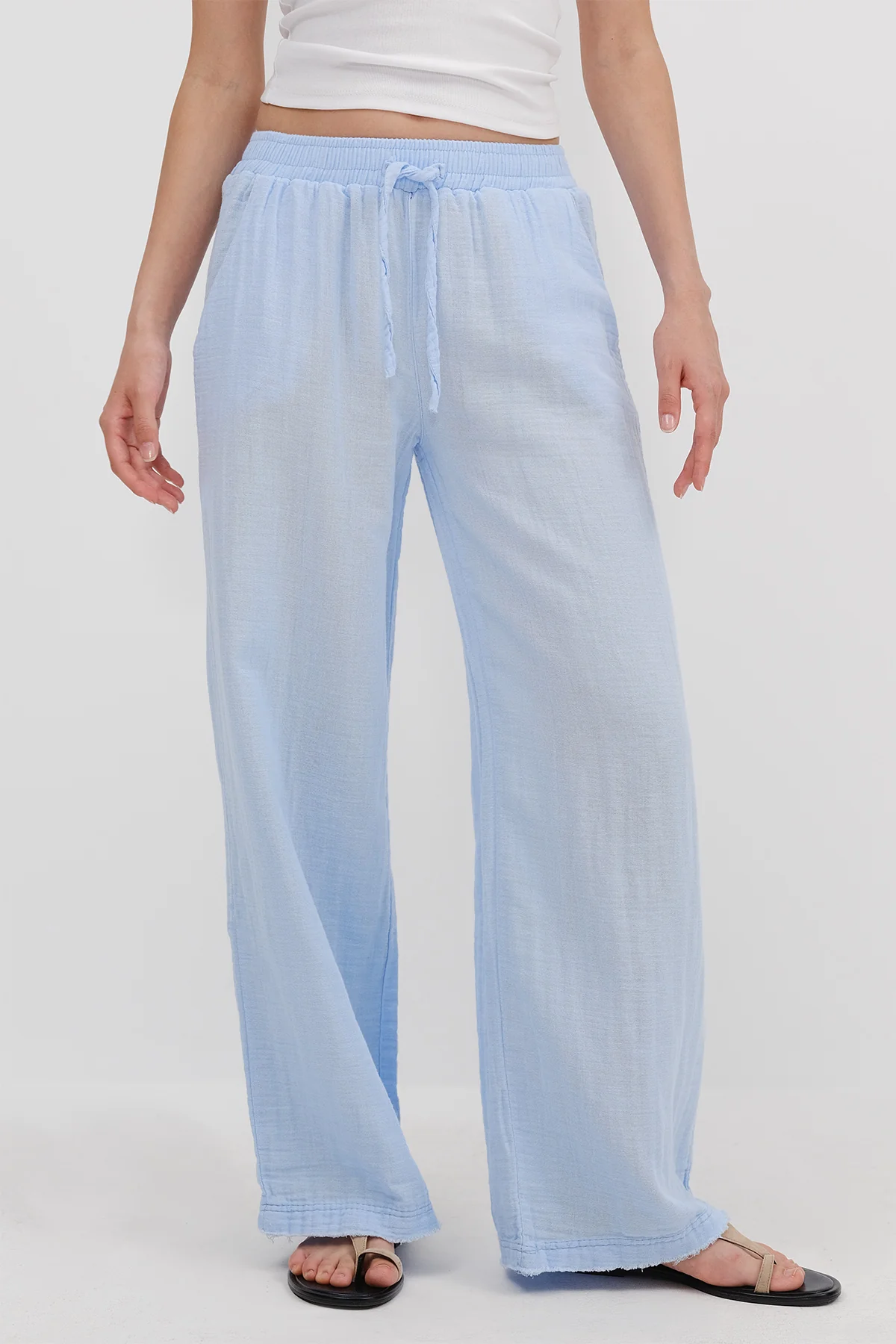 Wide-Leg Trousers With Elastic Waist - Image 19