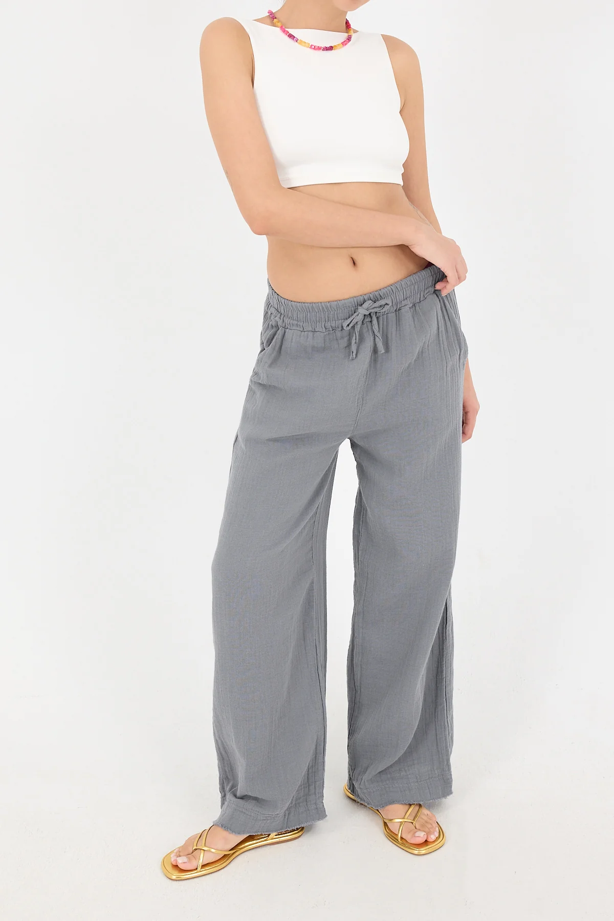 Wide-Leg Trousers With Elastic Waist - Image 30
