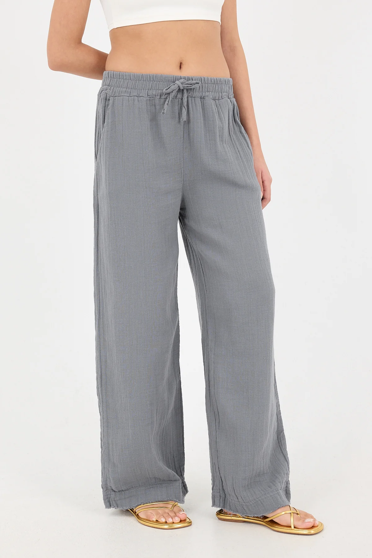 Wide-Leg Trousers With Elastic Waist - Image 31