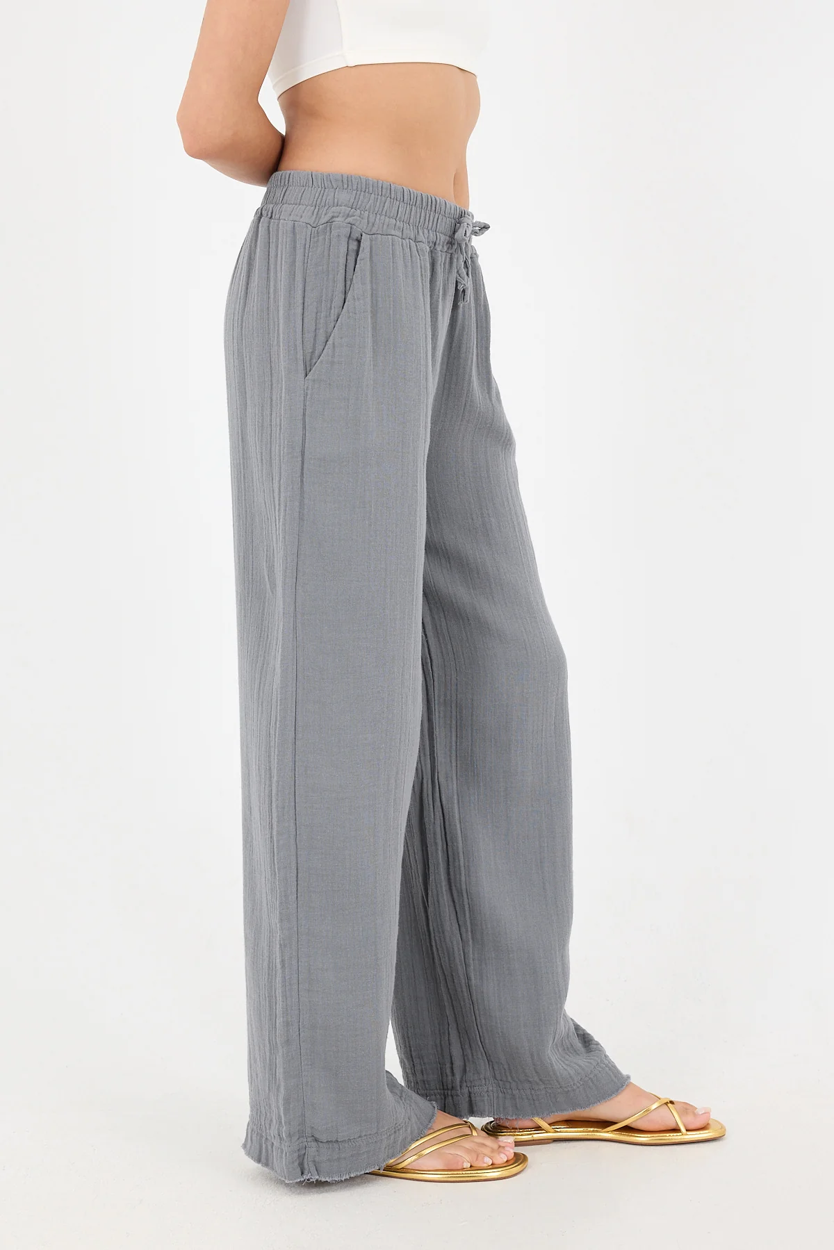 Wide-Leg Trousers With Elastic Waist - Image 33