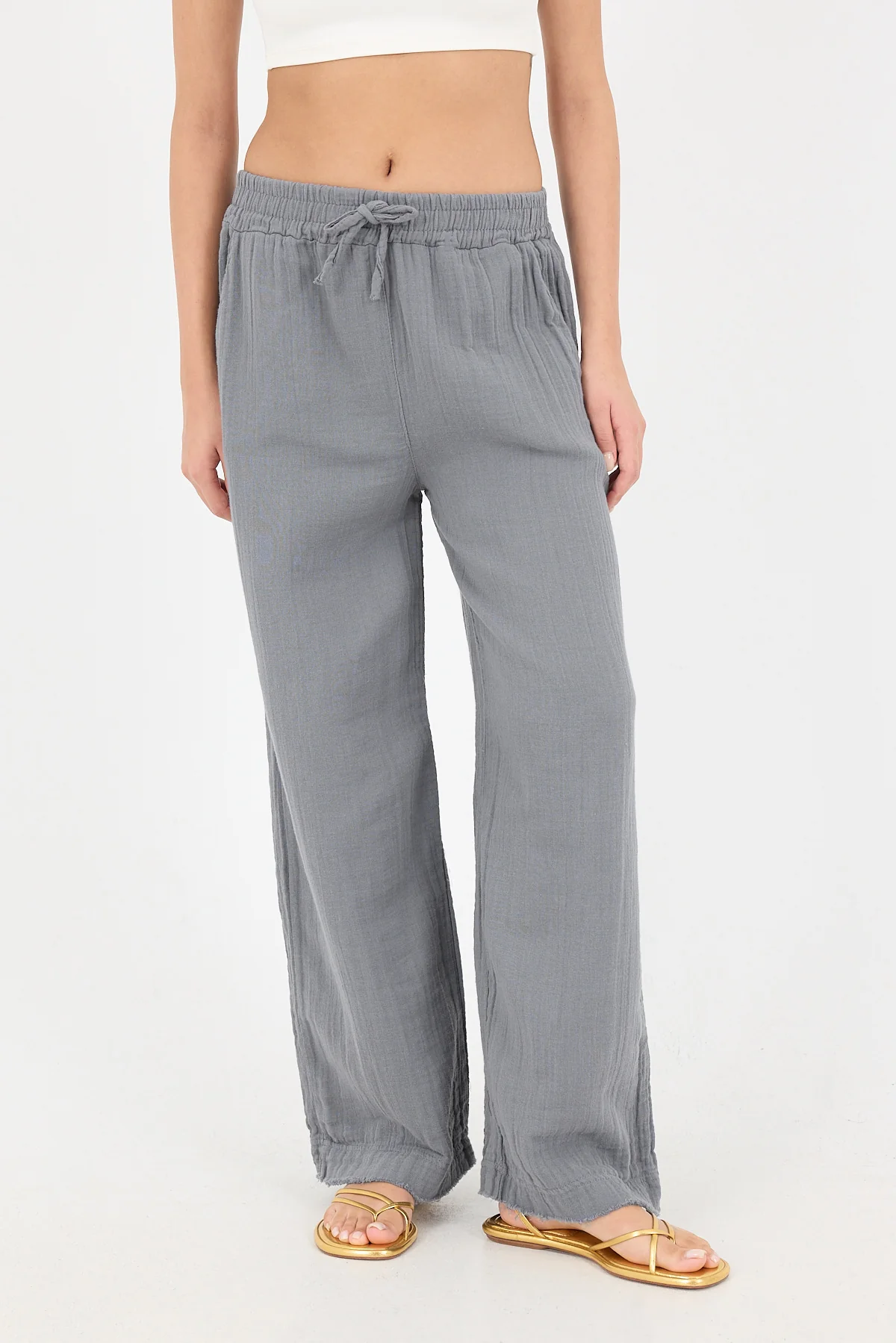 Wide-Leg Trousers With Elastic Waist - Image 35