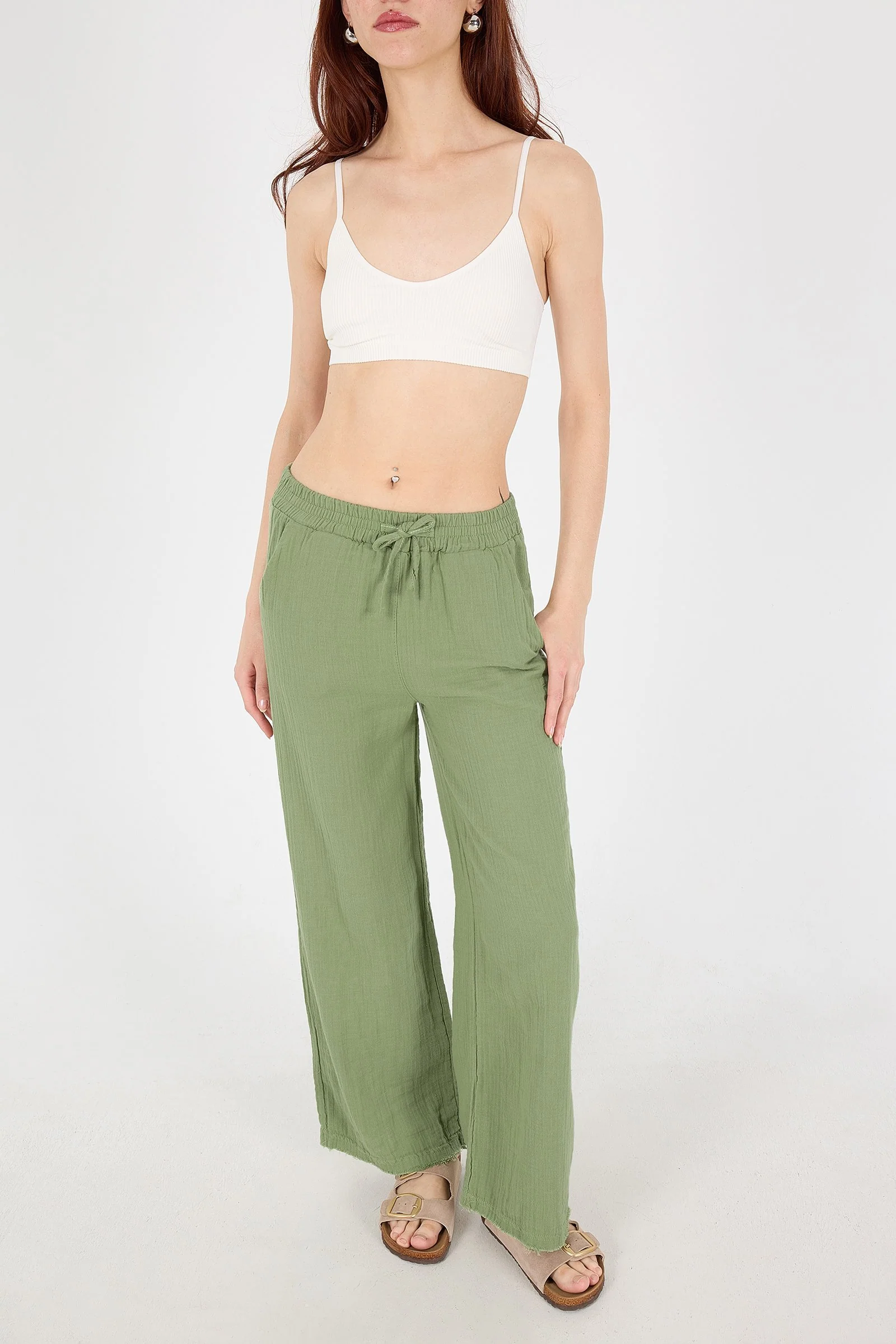 Wide-Leg Trousers With Elastic Waist - Image 36