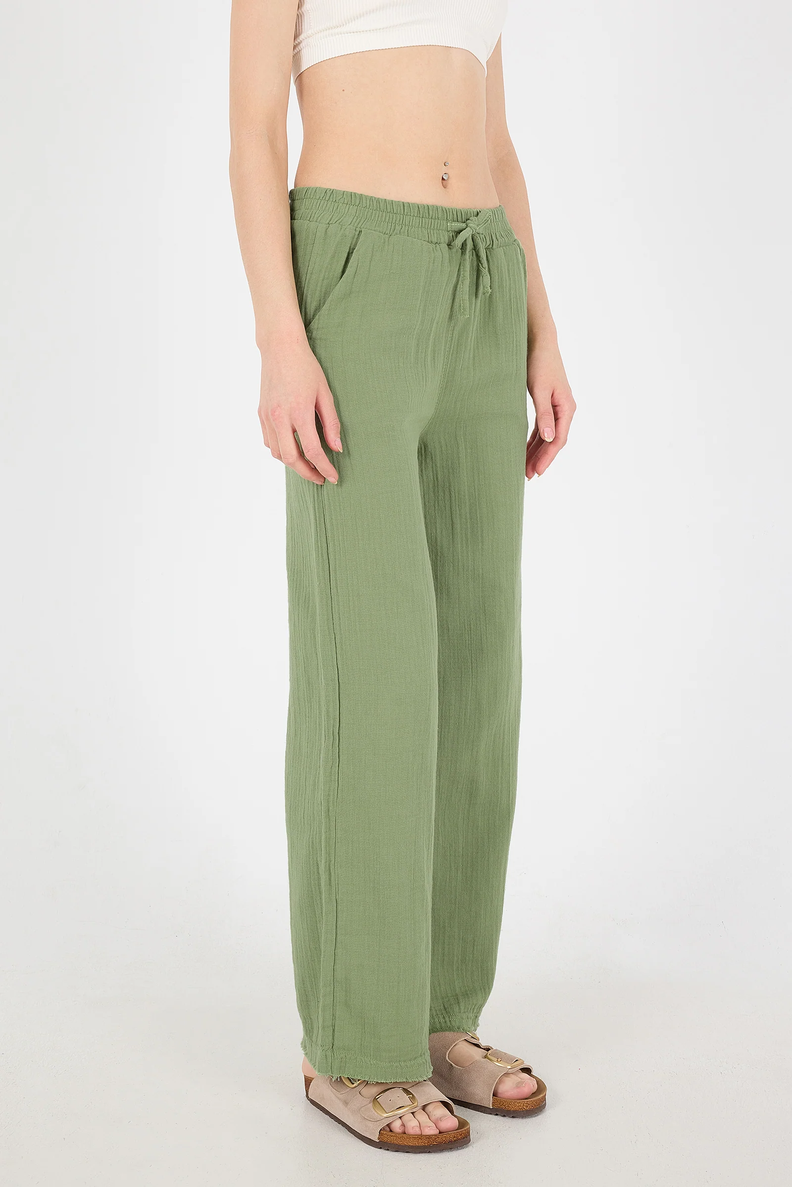 Wide-Leg Trousers With Elastic Waist - Image 37