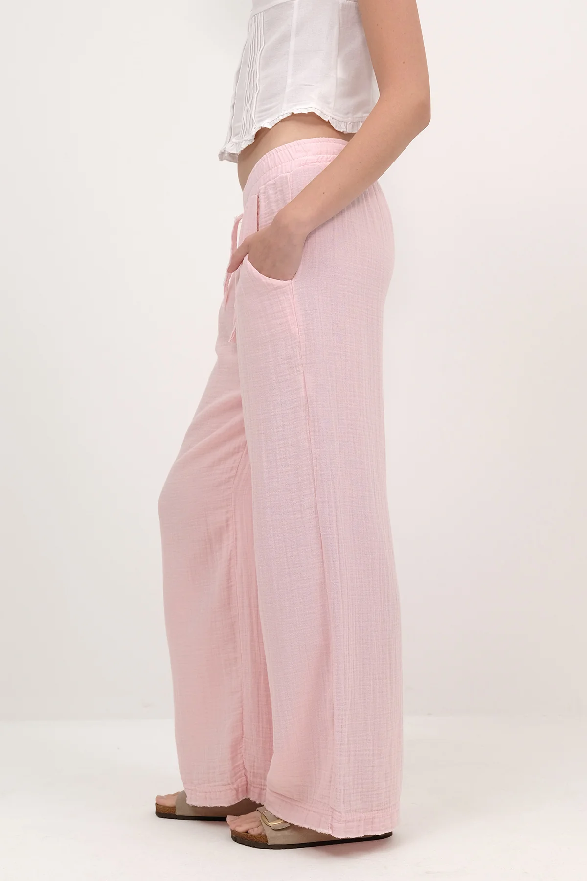 Wide-Leg Trousers With Elastic Waist - Image 4