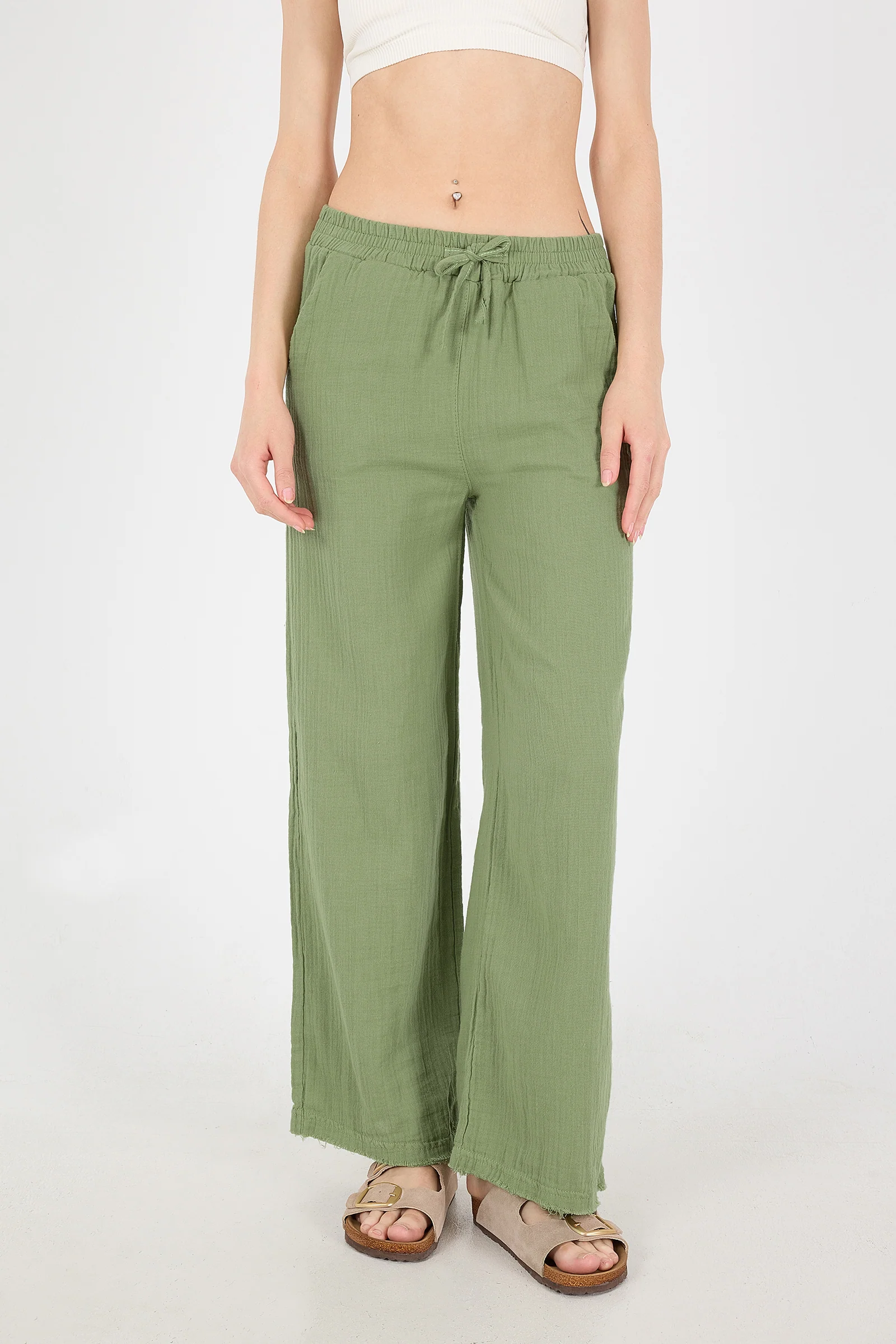 Wide-Leg Trousers With Elastic Waist - Image 41
