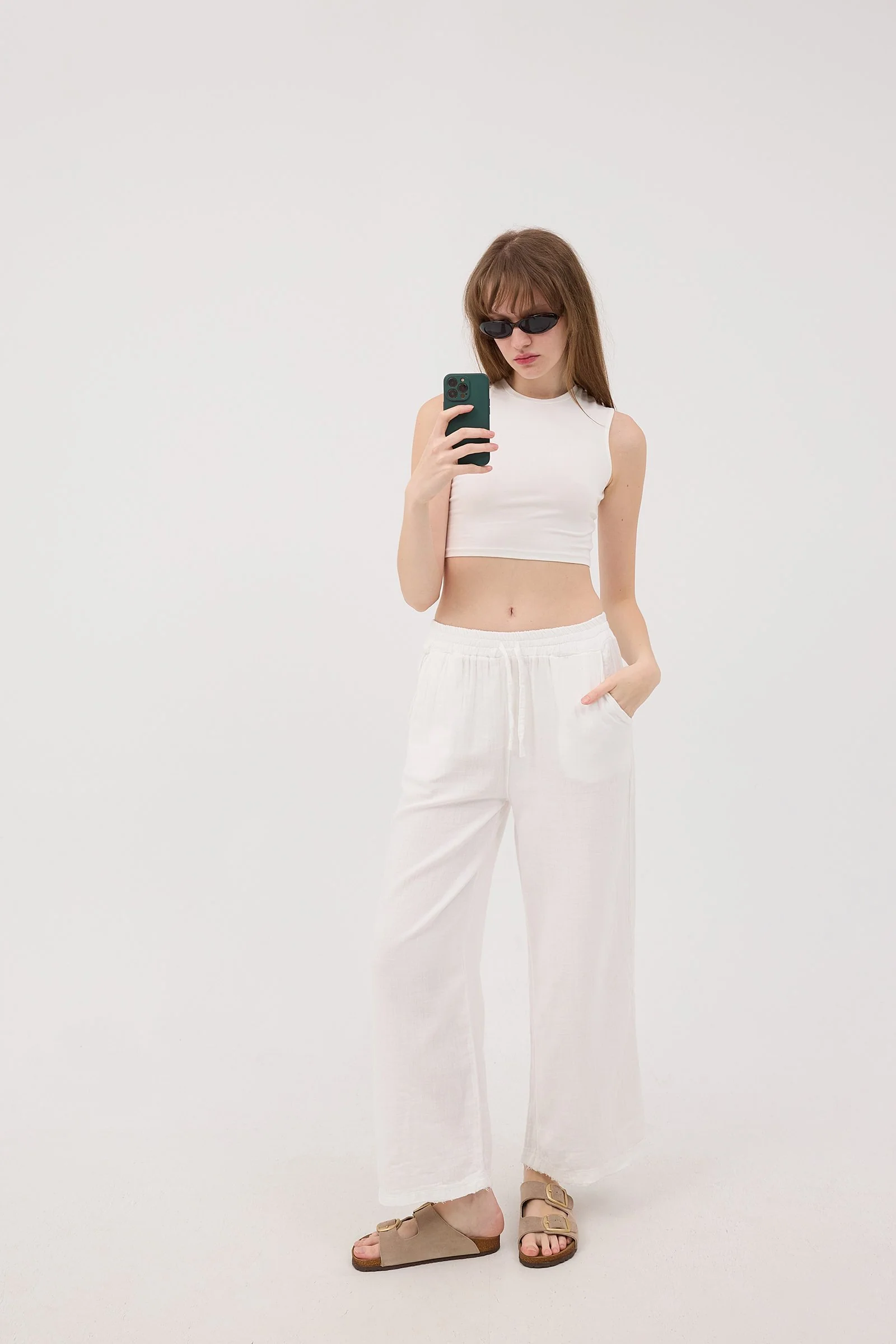 Wide-Leg Trousers With Elastic Waist - Image 42