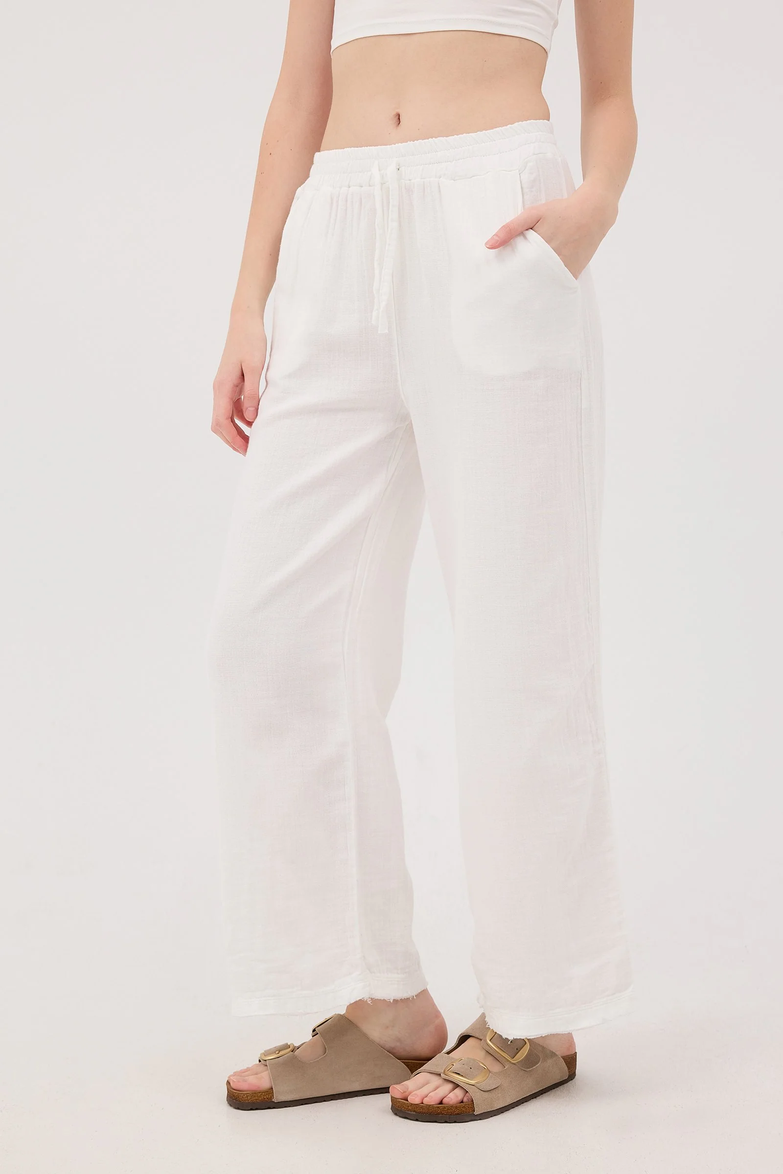 Wide-Leg Trousers With Elastic Waist - Image 43
