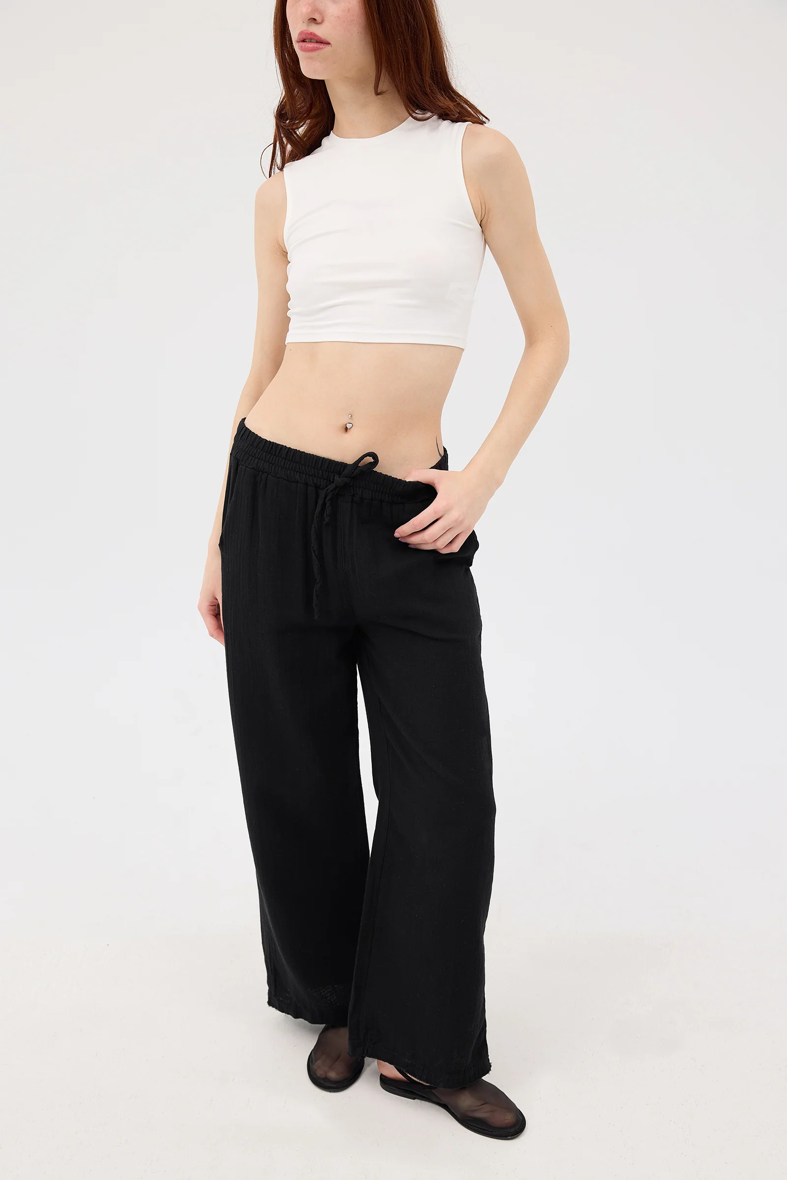 Wide-Leg Trousers With Elastic Waist - Image 48