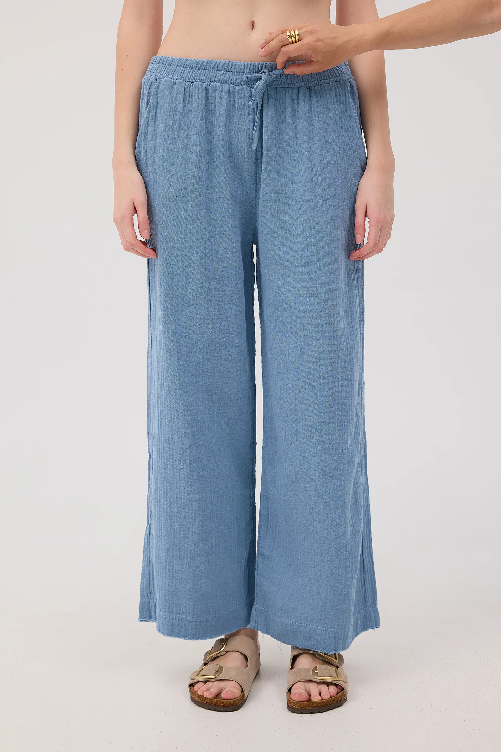Wide-Leg Trousers With Elastic Waist - Image 54