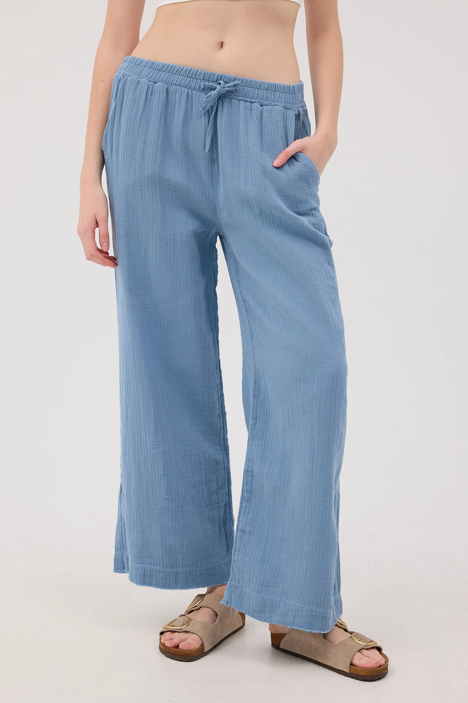 Wide-Leg Trousers With Elastic Waist - Image 59