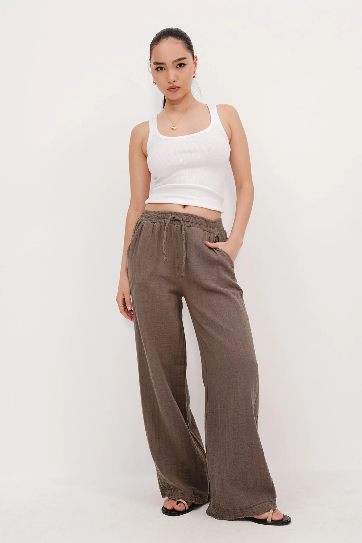 Wide-Leg Trousers With Elastic Waist - Image 7