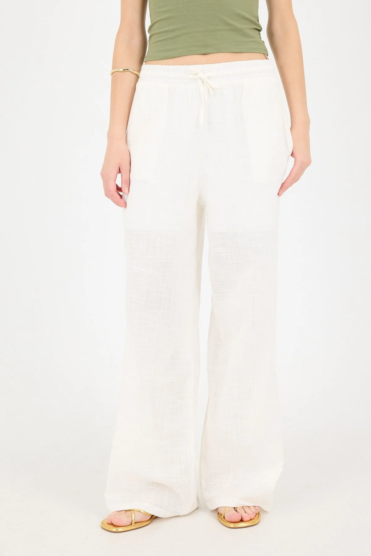 Wide Leg Trousers with Pockets - Image 17